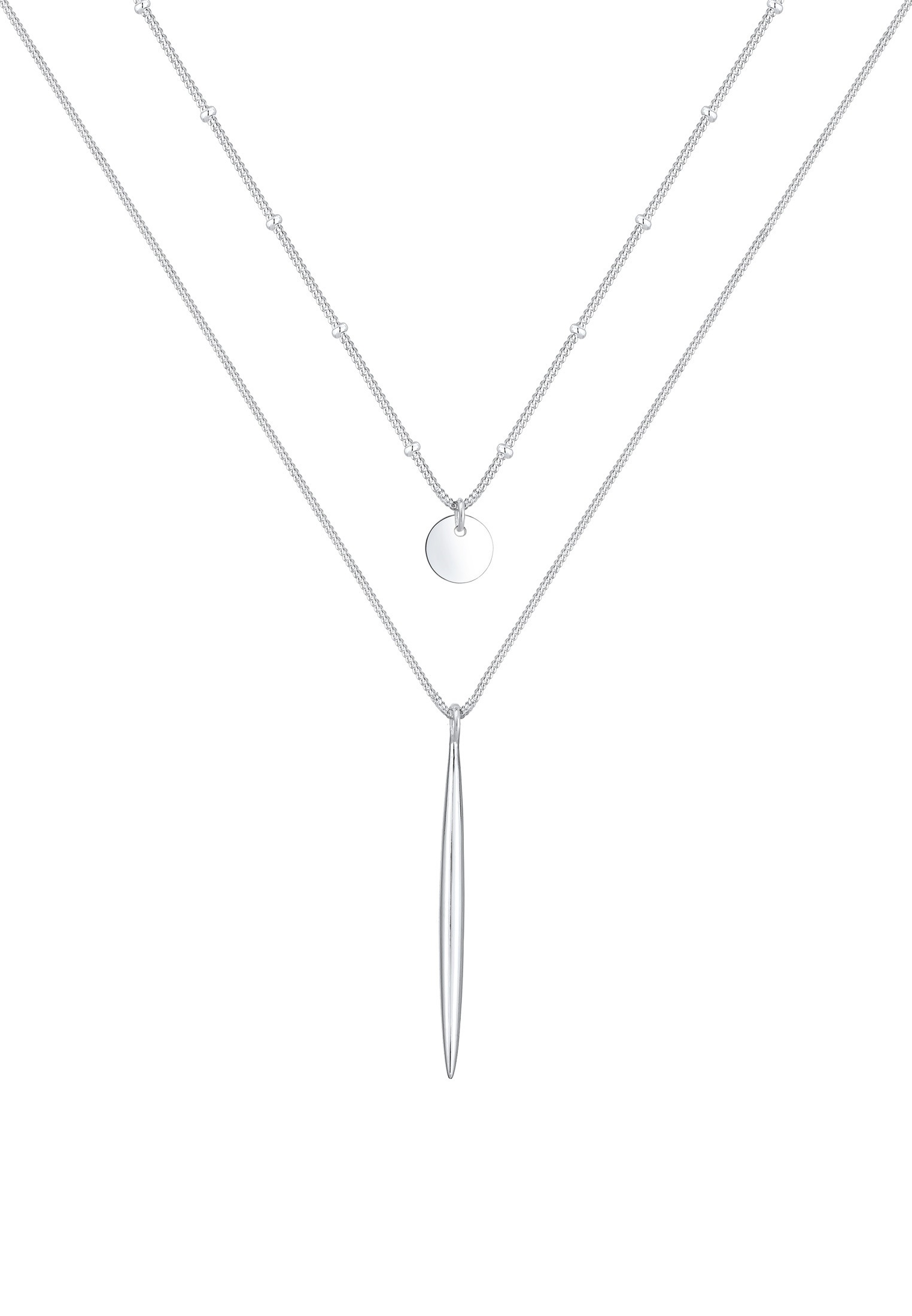 Elli Gliederkette »2-lagig Layer im Geo Look 925 Sterling Silber«