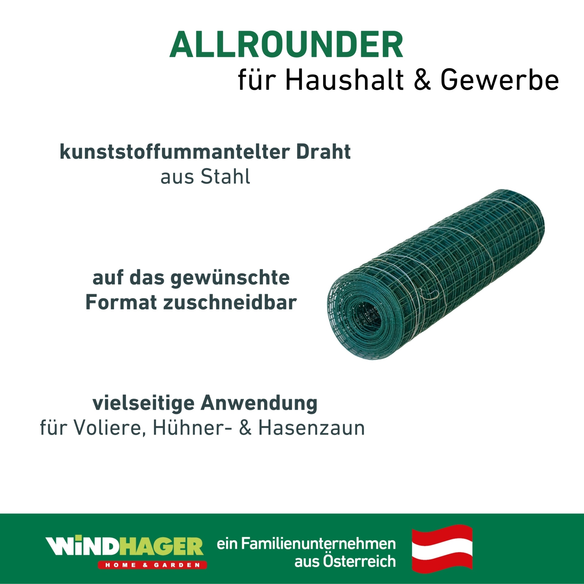 Windhager Voliere »für Tiere und Garten, Drahgitter für den Außenbereich« Stahlgitter erhältlich in unterschiedlichen Größen, grün