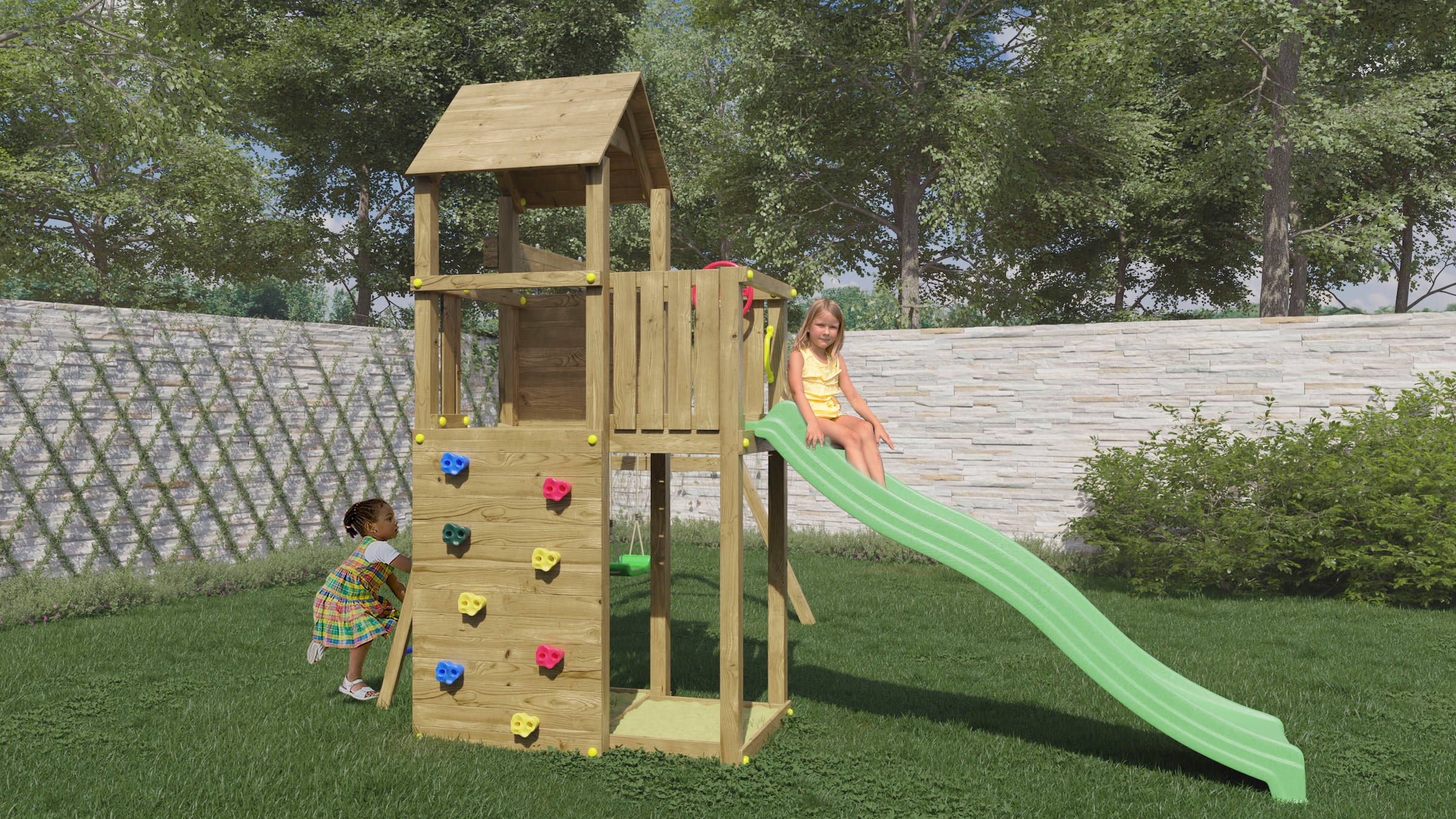 FUNGOO Spielturm »Boomer3«, mit Schaukel & Rutsche