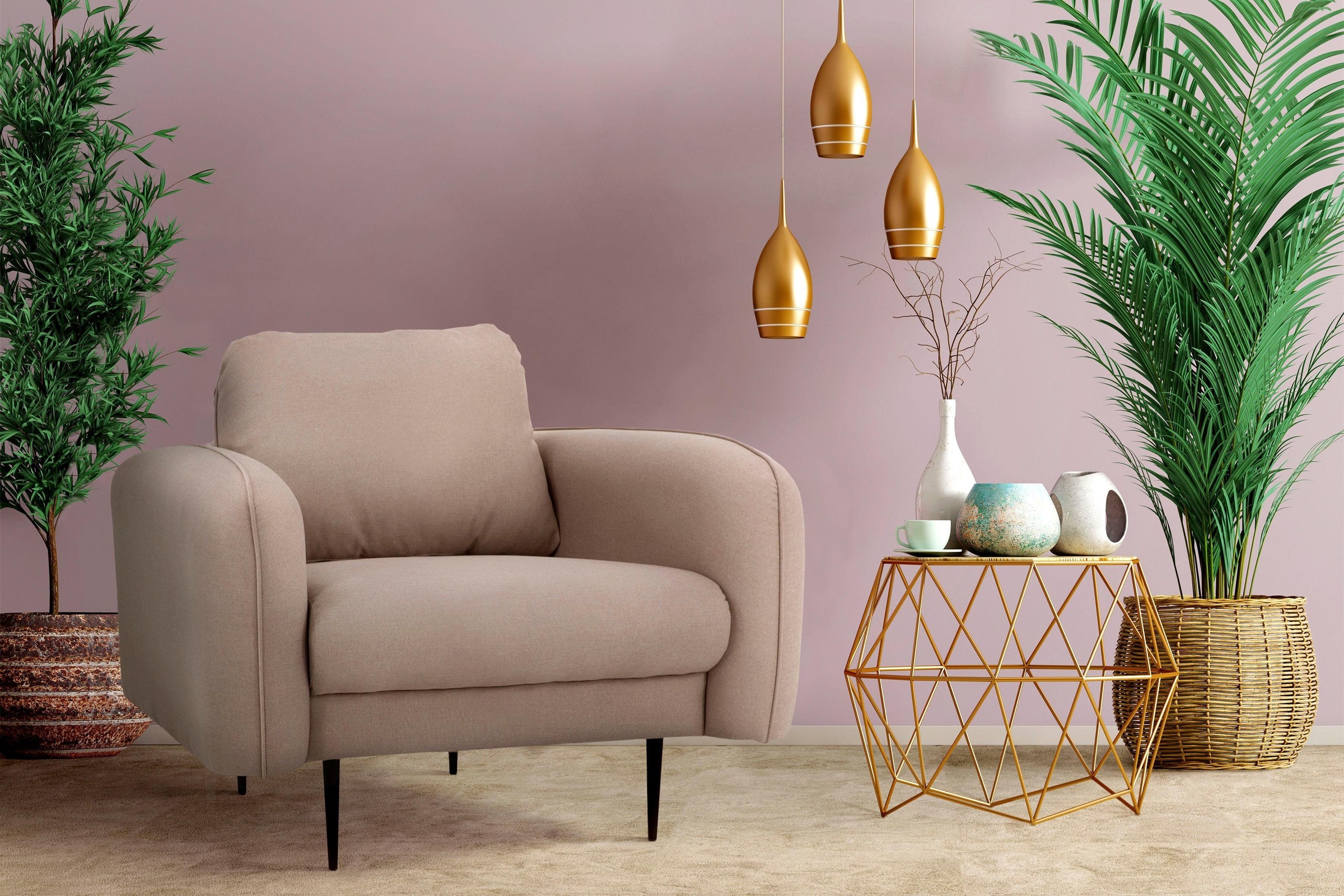 Home affaire Sessel »Skidi« mit losem Rückenkissen und Keder oben auf der A günstig online kaufen