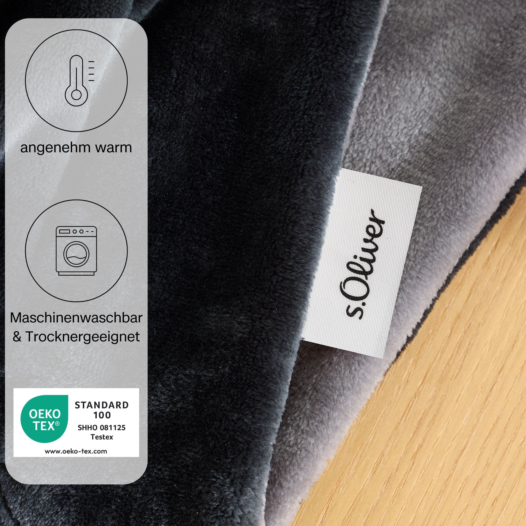 s.Oliver Wohndecke »Doublesoft, Kuscheldecke, Deal, Kissen geschenkt!«, Kuscheldecke, mit GRATIS-Zugabe: 2x Kissenhülle, mit Reißverschluss