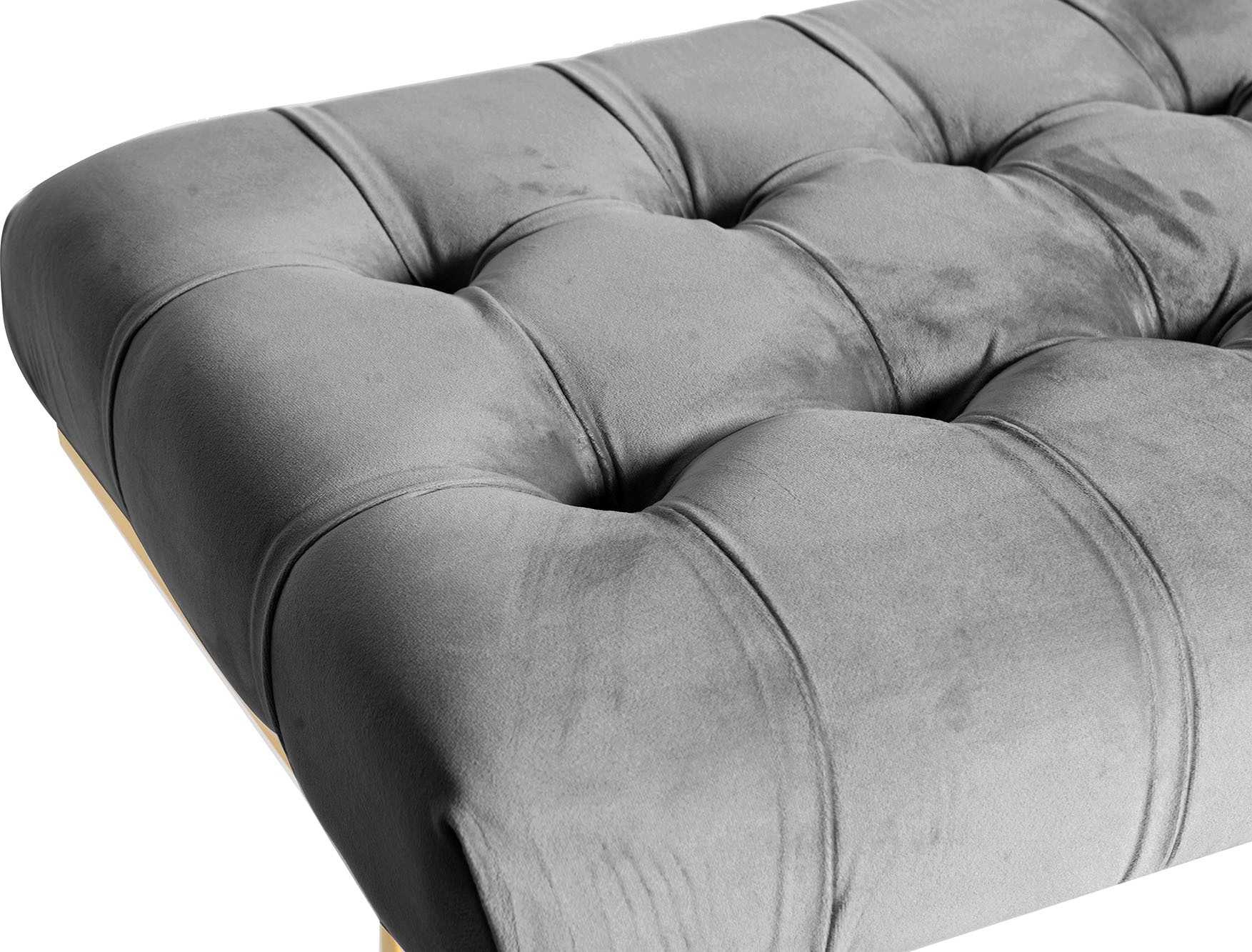 Kayoom Sitzbank »Rarity 225, Edler Touch durch goldenes Gestell« 1 Stk. tlg. eckig, samtweich, gesteppt, mit Zierknöpfen, Edelstahlgestell