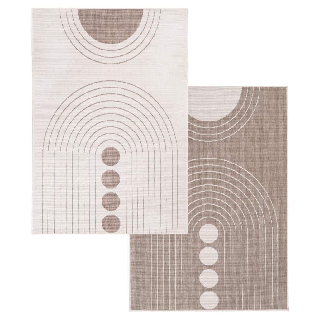 Carpet City Outdoorteppich »DUO RUG 5739«, rechteckig, 5 mm Höhe, Wendeteppich Wetterfest In- & Outdoor, Balkon, Terrasse, Wohnzimmer