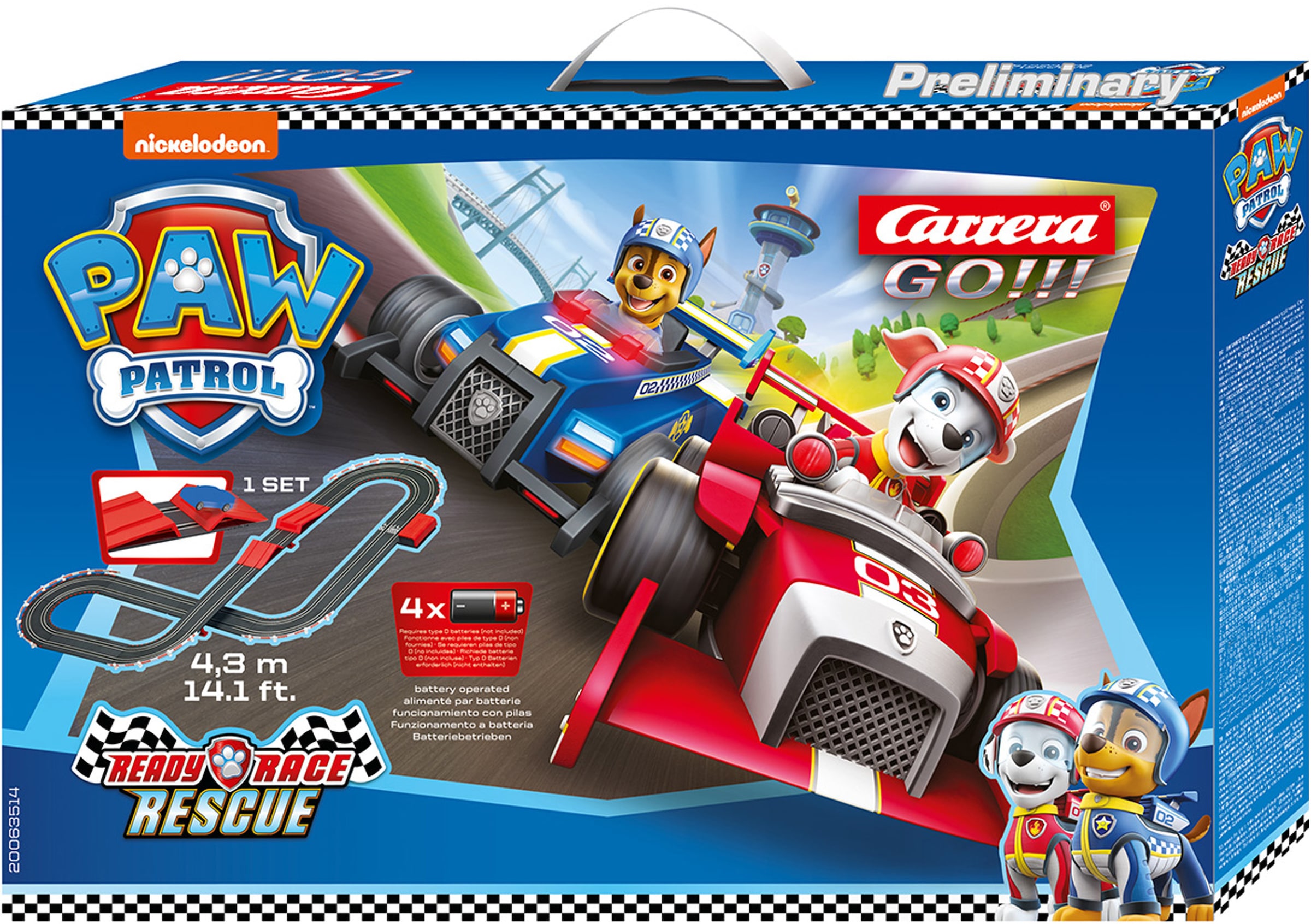 Carrera® Autorennbahn »Carrera® GO!!! - PAW Patrol«, (Set)