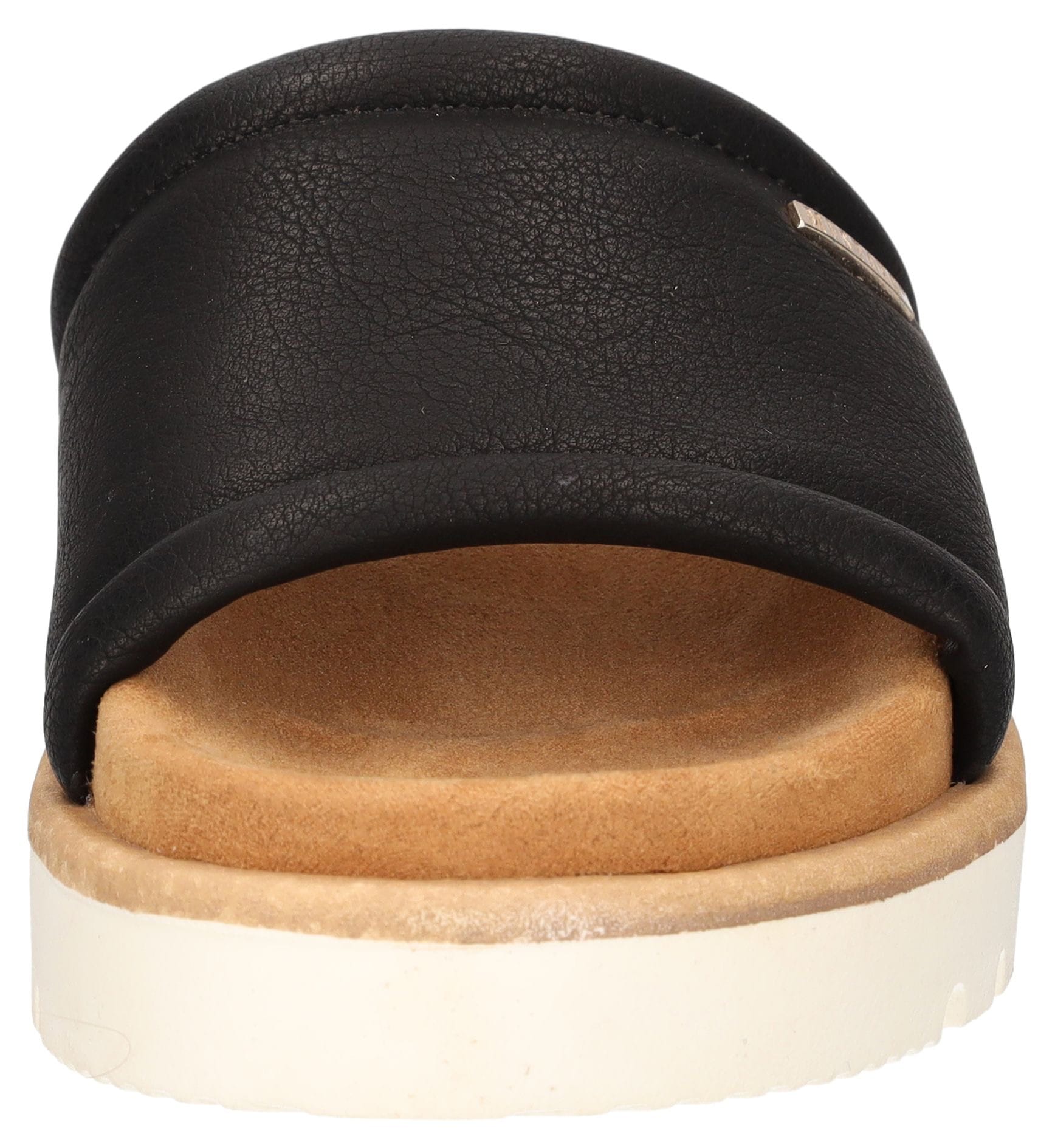 Mustang Shoes Pantolette  ,Plateausandale,Pool Slides,Sommerschuh mit Softfußbett, bequeme Form