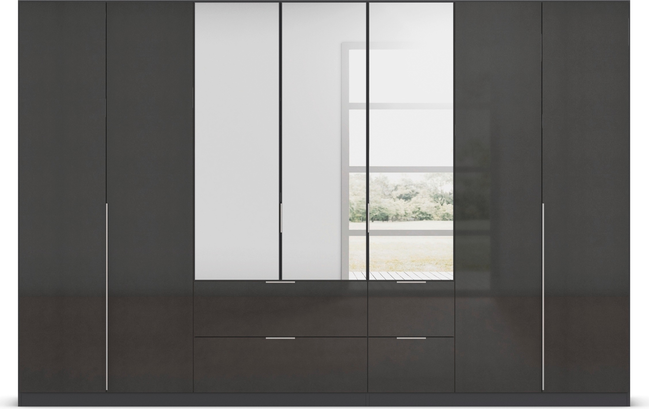 rauch Drehtürenschrank »Kleiderschrank Schrank Garderobe AGORDO mit Dekor- oder Hochglanzfront«, (in zwei Griff-Farben, Breiten 91-360 cm), mit Außenschubkästen, in 7 Breiten und 2 Höhen MADE IN GERMANY