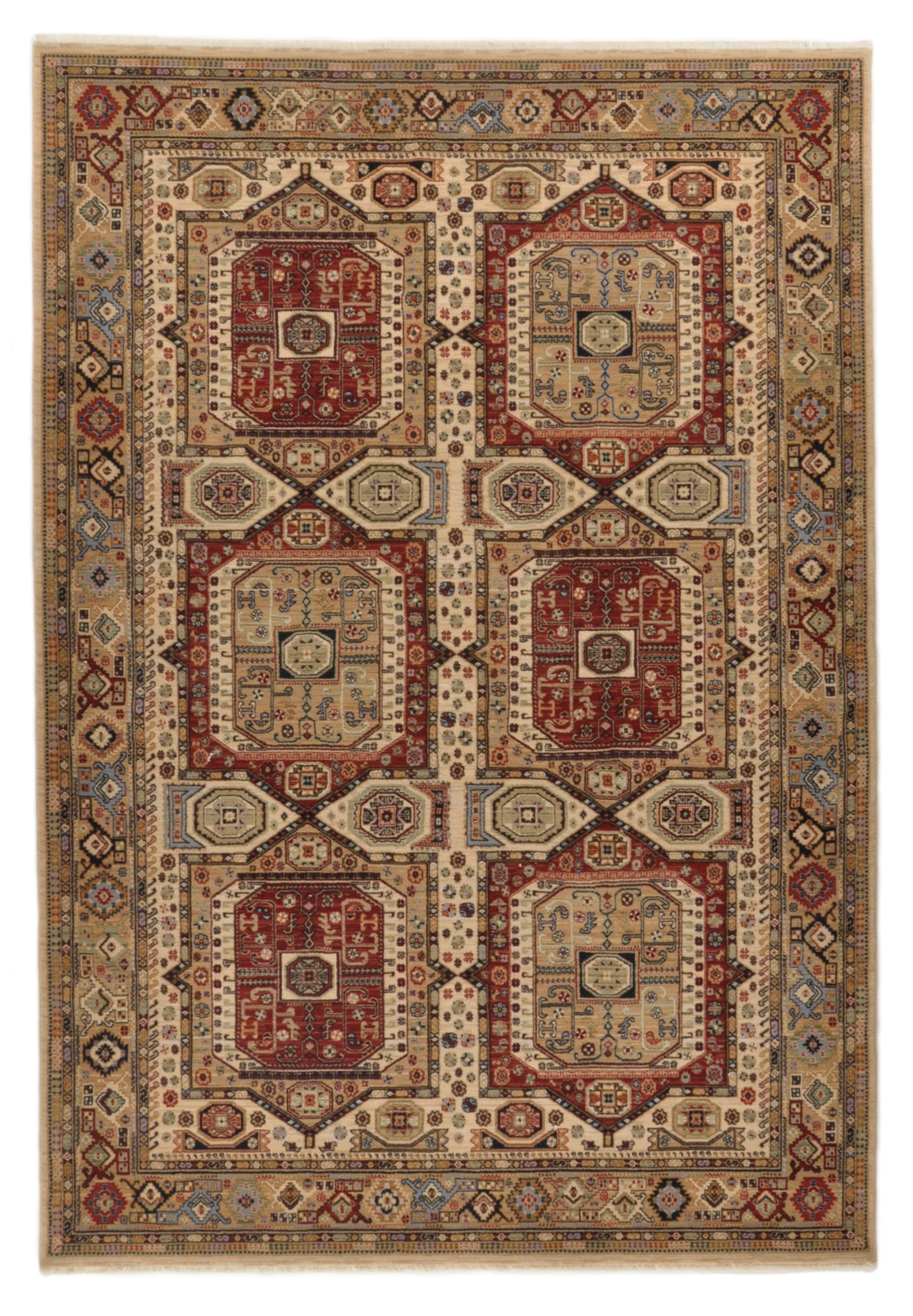THEKO Wollteppich »Saharna 7275« rechteckig 10 mm Höhe reine Wolle, Orient-Optik, mit Fransen