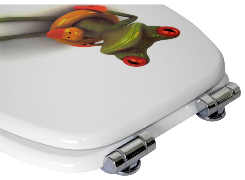 Sanilo Badaccessoire-Set »Froggy«, (Komplett-Set, 3 tlg.), bestehend aus WC-Sitz, Badteppich und Waschbeckenstöpsel