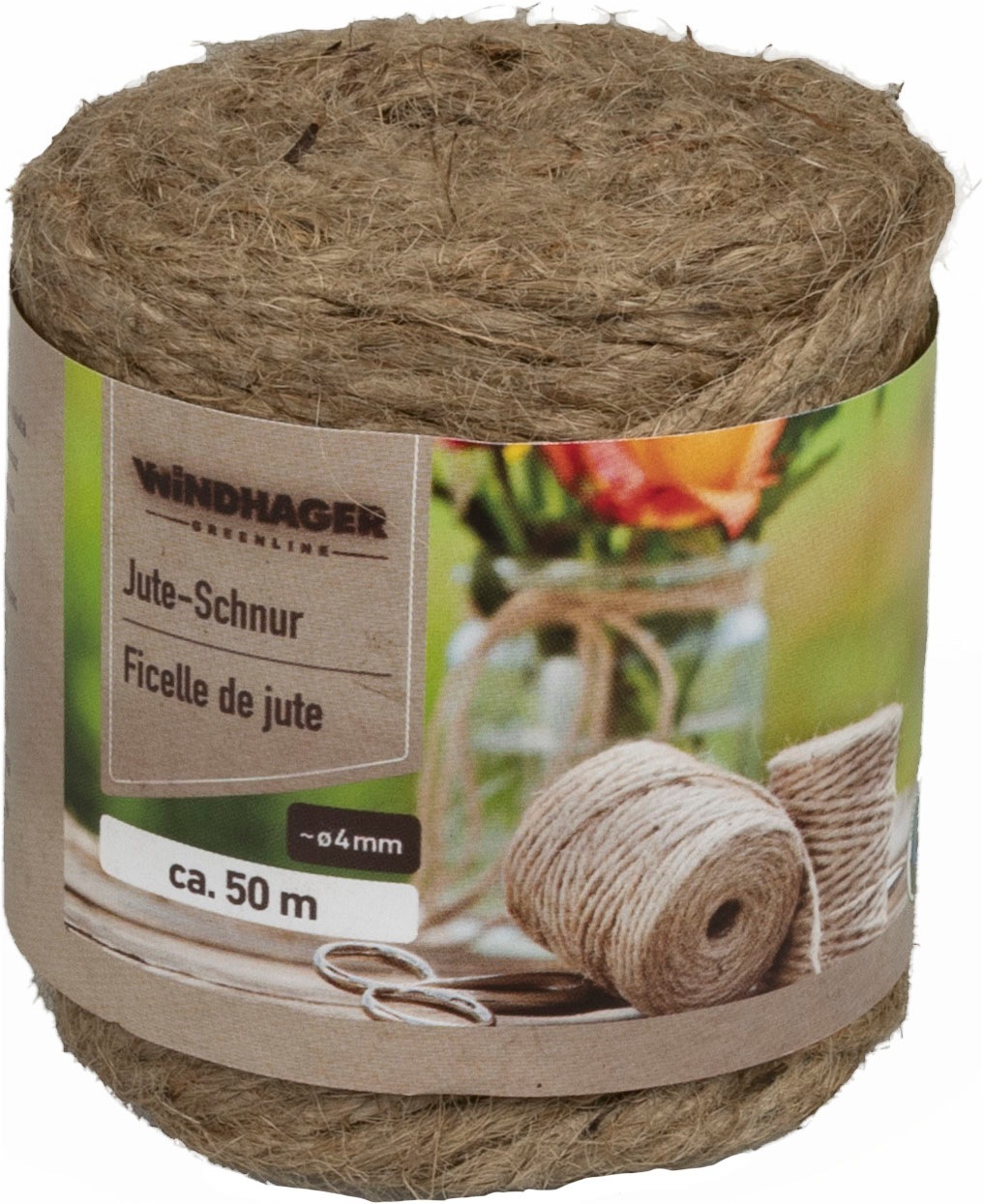 Windhager Pflanzschnur »reines Naturmaterial, Jute-Schnur, Garn zur Befestigen von Pflanzen« 1 Stk. tlg. Vliesen und Matten, erhältlich in 1,5 mm x 170 m oder 4 mm x 50 m