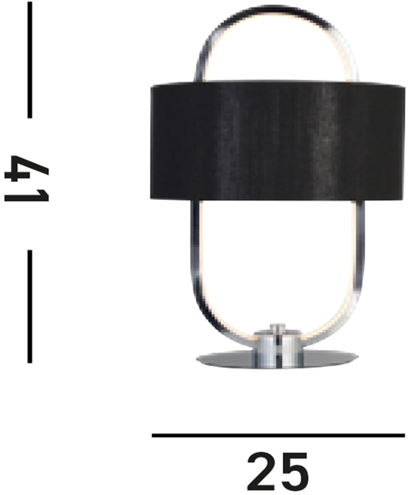 Searchlight Tischleuchte »Madrid LED Table Lamp - Chrome & Opal, Black Shade« LED-Modul 1 Stk. Warmweiß