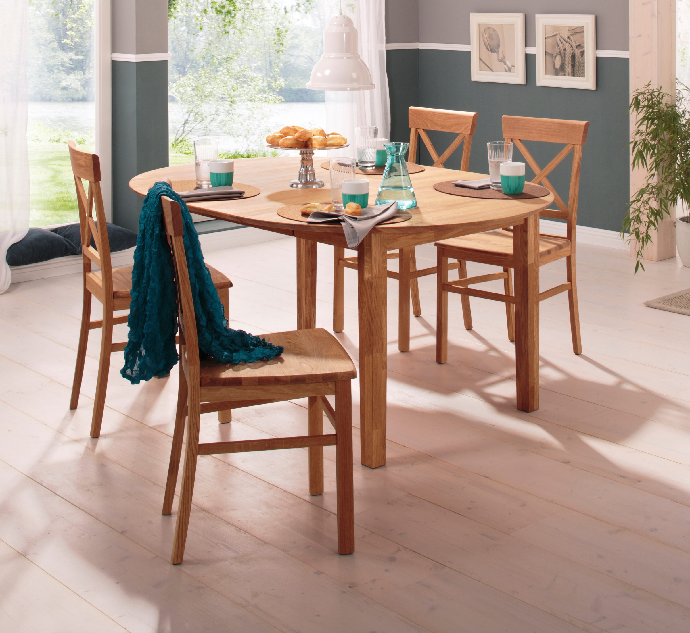 2. Bild von Home affaire Esstisch »Time«, Durchmesser 120 cm, mit Auszugsfunktion