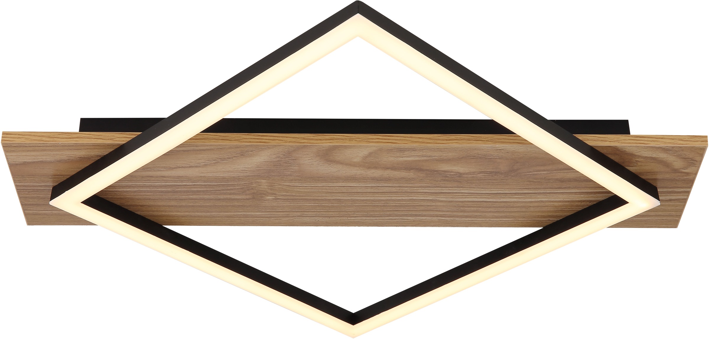 GLOBO LIGHTING LED Deckenleuchte »BEATRIX I«, Leuchtmittel LED-Modul | LED fest integriert, Deckenlampe/holzoptik/schwarz/3000K/Quadrat