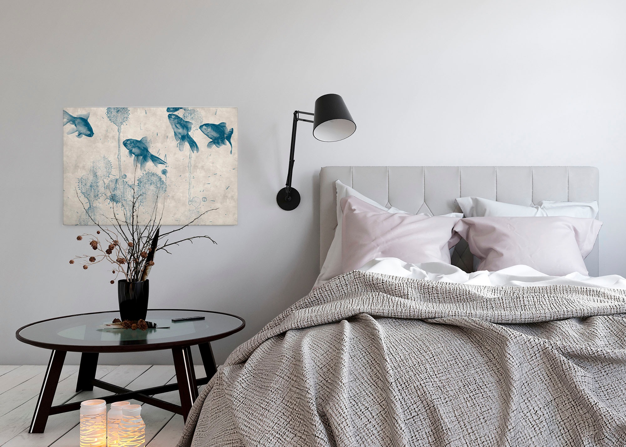 A.S. Création Leinwandbild »pond« Kunst | Tiere 1 Stk. tlg. Keilrahmen Bild Fische Asiatisch Koi Leinwand-Bild Wohnzimmer modern