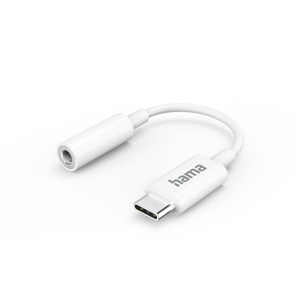 Hama Audio-Adapter »Aux Adapter USB C, 3,5 mm Klinke Buchse, Weiß«, USB-C zu 3,5-mm-Klinke