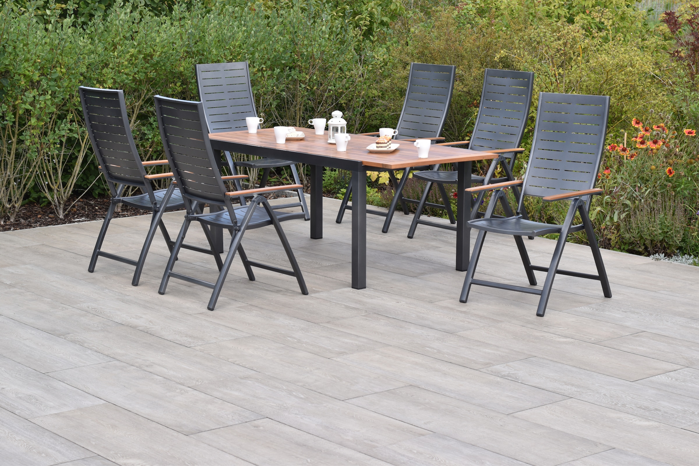 MERXX Garten-Essgruppe »»Tinos«« Set, Pulverbeschichtetes Aluminiumgestell, günstig online kaufen