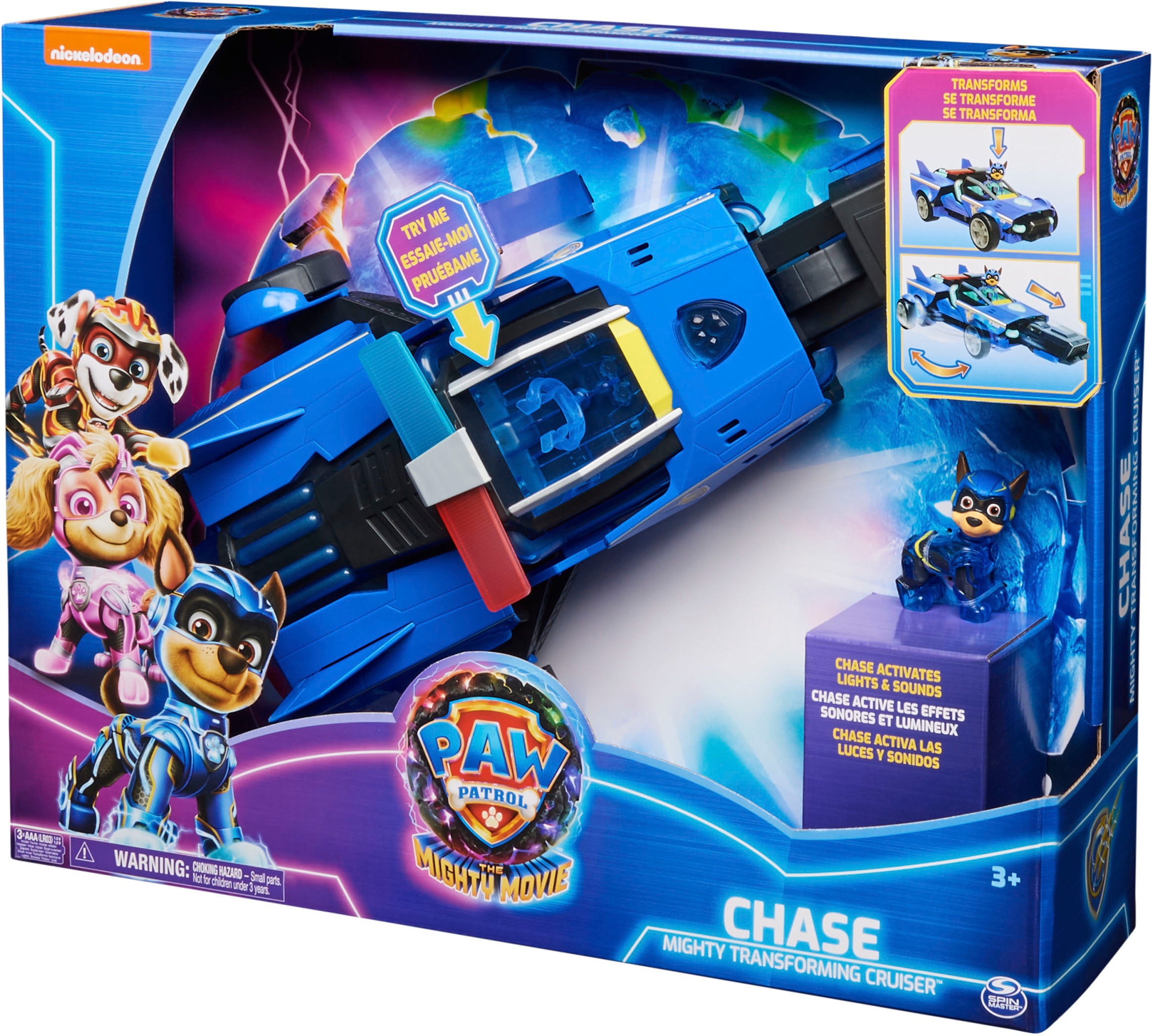 Spin Master Spielzeug-Rennwagen »Paw Patrol - Movie II - Chases Deluxe Raketen-Fahrzeug«, Superhelden-Raketenfahrzeug inkl. Chase Figur