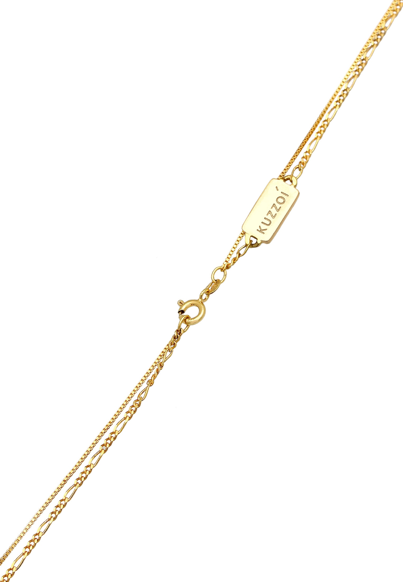 Kuzzoi Kette mit Anhänger »Herren Layer Figaro Venezianer Plättchen 925 Silber«