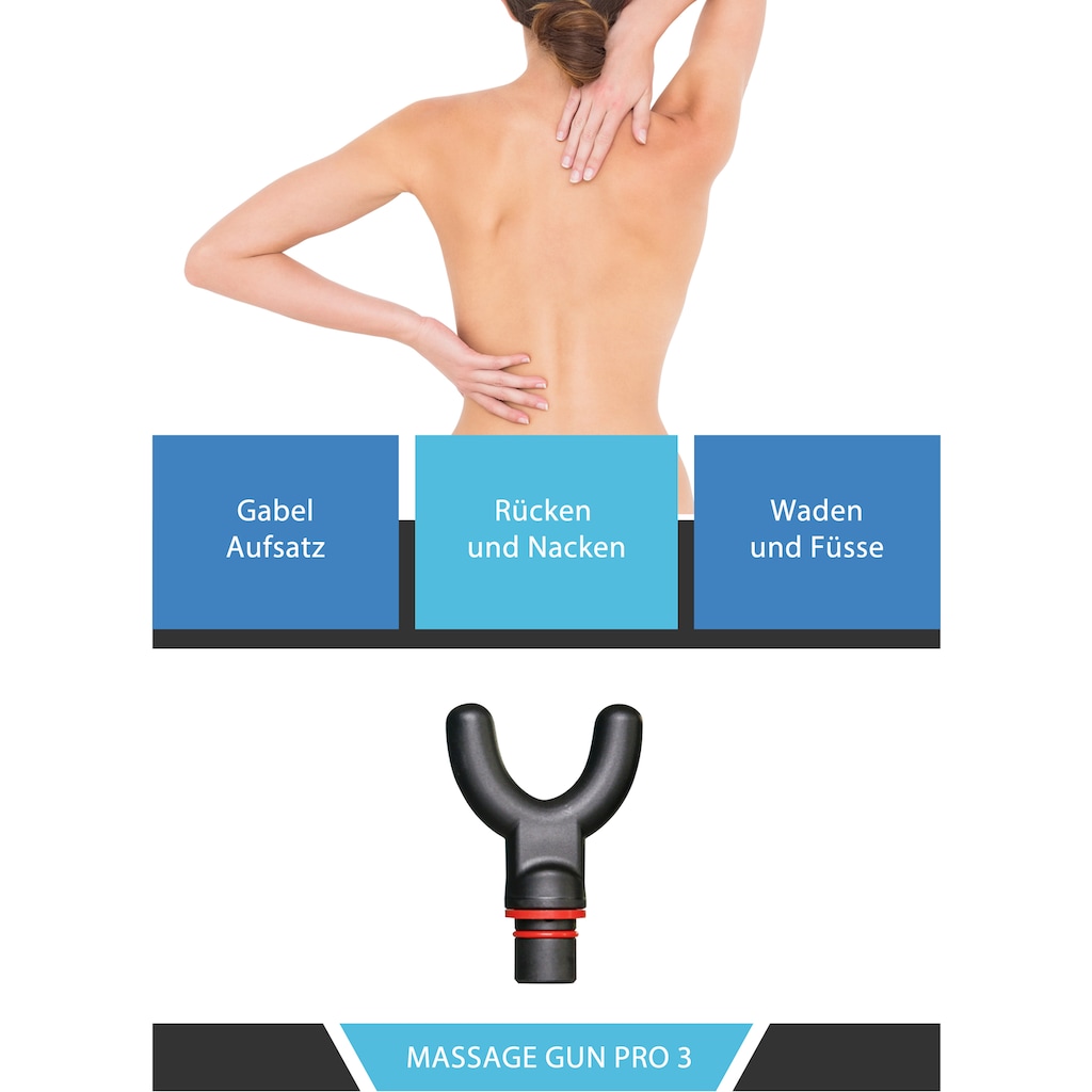 body coach Massagegerät »Massage Gun Pro 3 kabellose Akku Massagepistole für den ganzen Körper«, (Set, 6 tlg., Vibration Massagegerät mit 4 Aufsätzen)