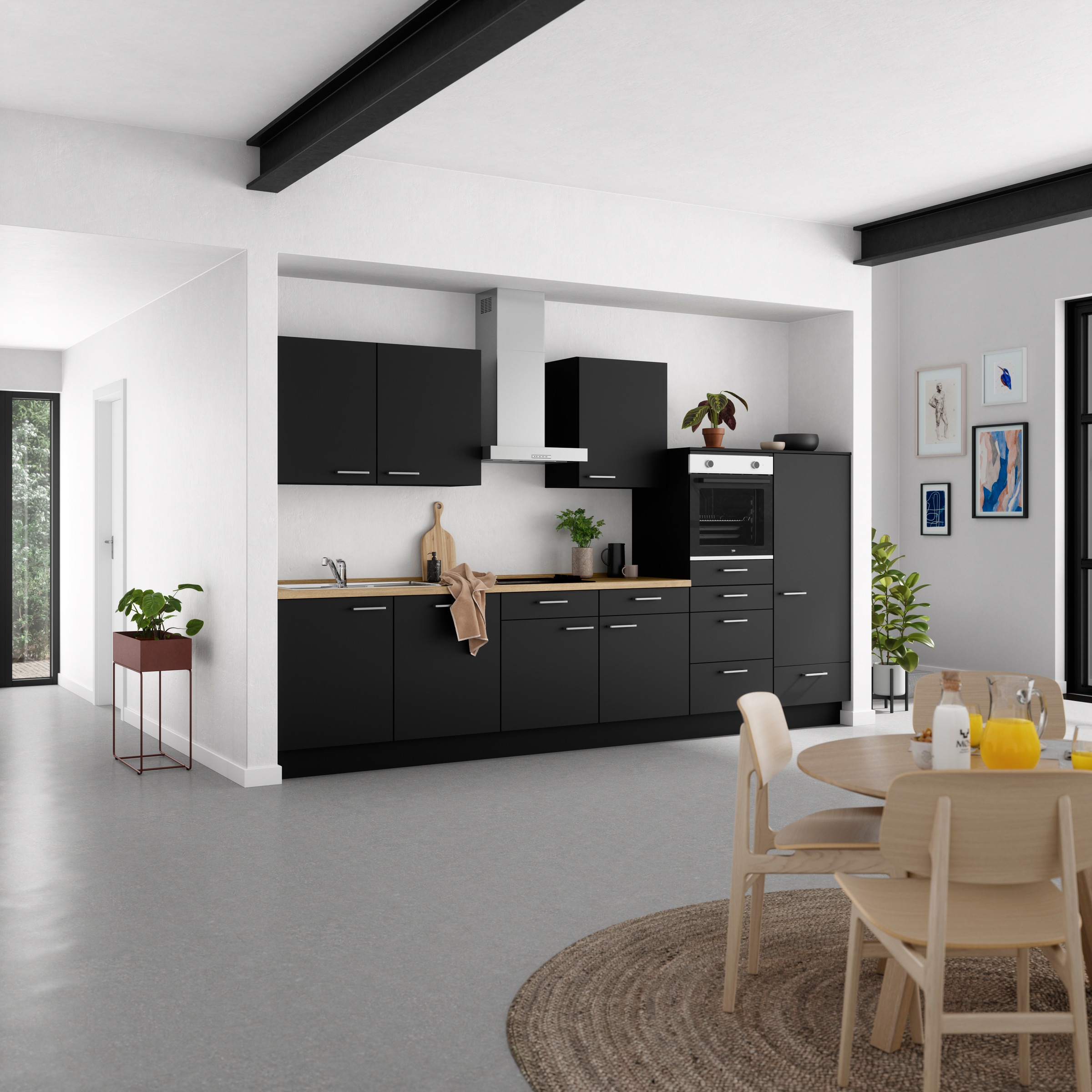 nobilia® Küchenzeile »"Touch I"«, vormontiert, Ausrichtung wählbar, Breite 360 cm, wahlw. mit E-Geräten