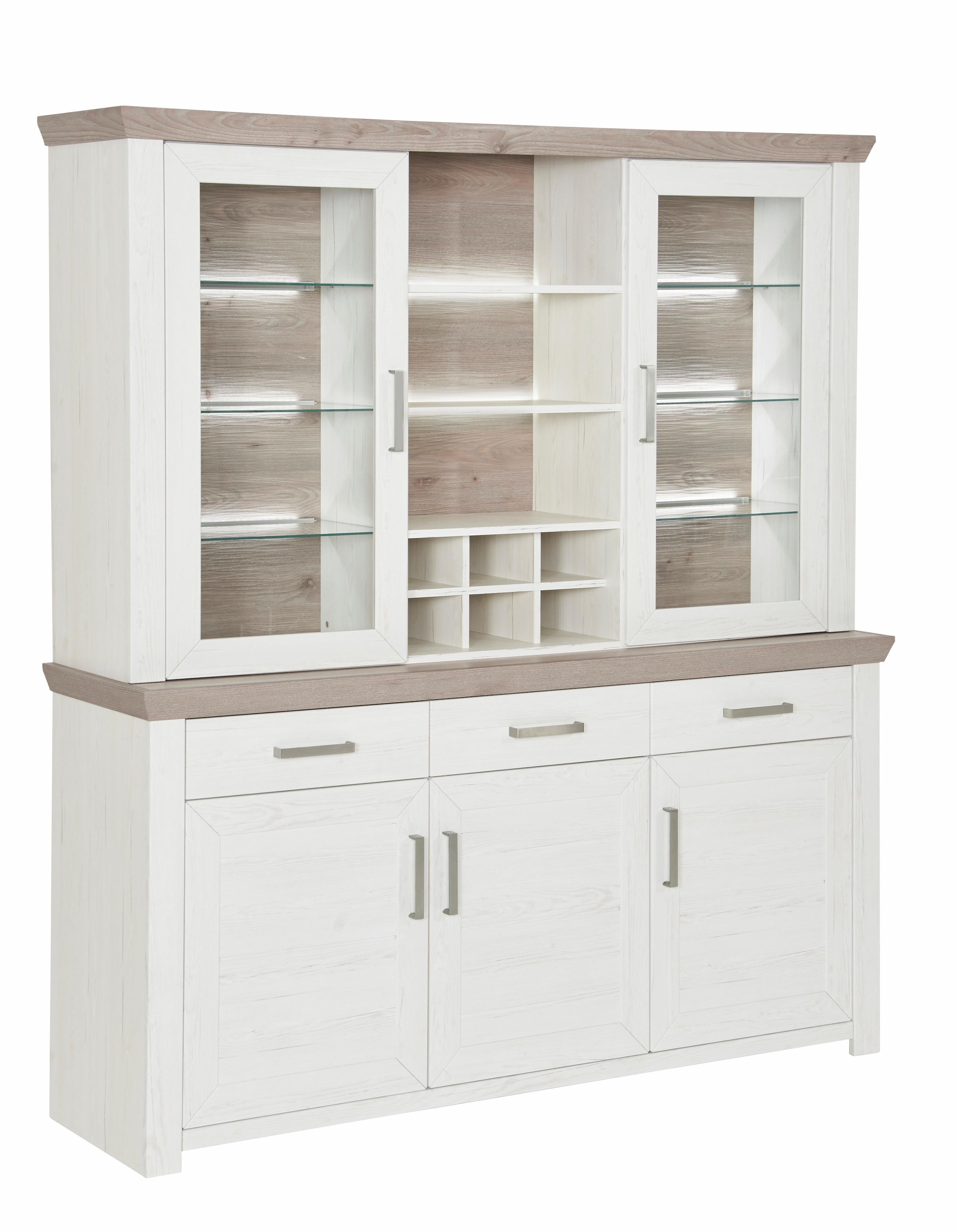 SET ONE BY MUSTERRING Schrank-Set »York« 2 Stk. tlg. Weiß/ Eiche hell