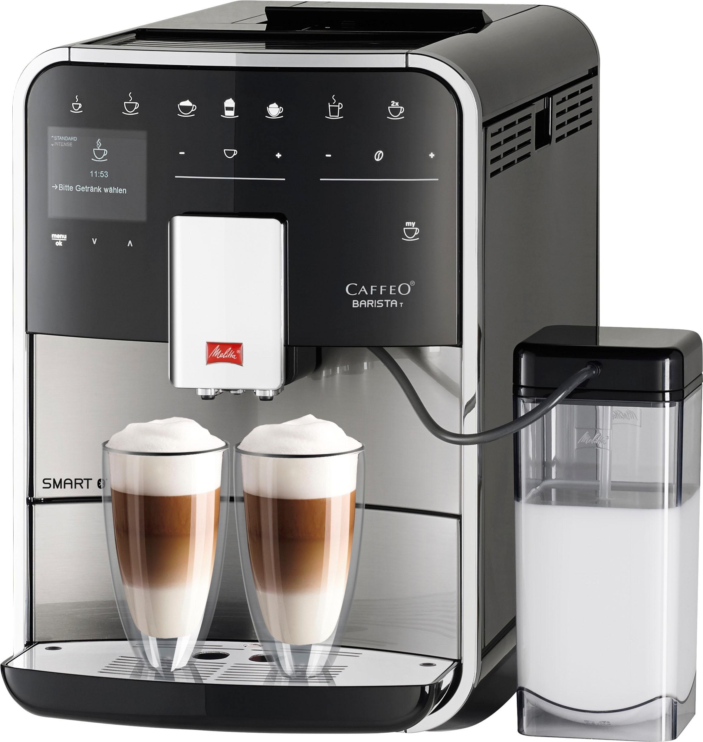 Melitta Kaffeevollautomat »Barista T Smart® F 84/0-100, Edelstahl«, Hochwertige Front aus Edelstahl, 4 Benutzerprofile & 18 Kaffeerezepte