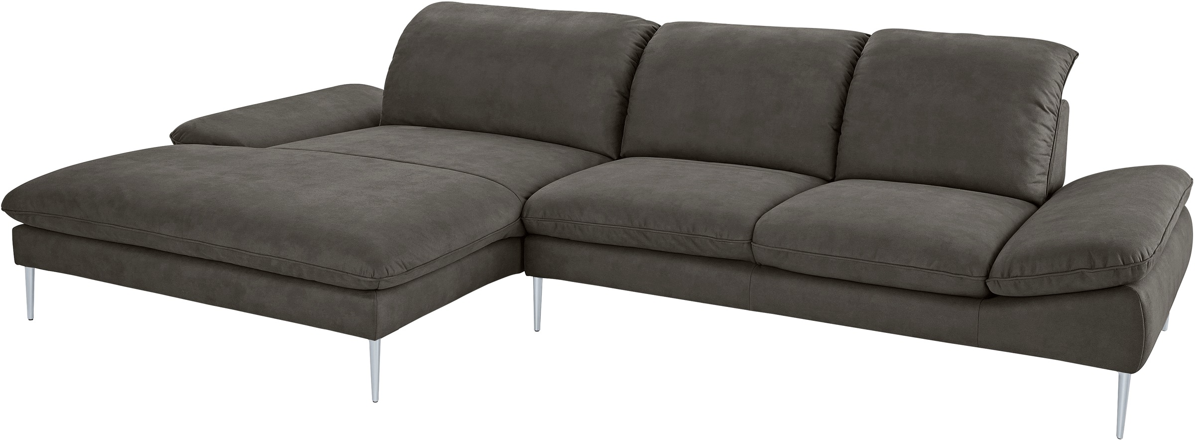 W.SCHILLIG Ecksofa »enjoy&MORE, Designsofa, bequem, zeitlos und elegant, L-Form«, mit Sitztiefenverstellung, Füße silber matt, Breite 340 cm