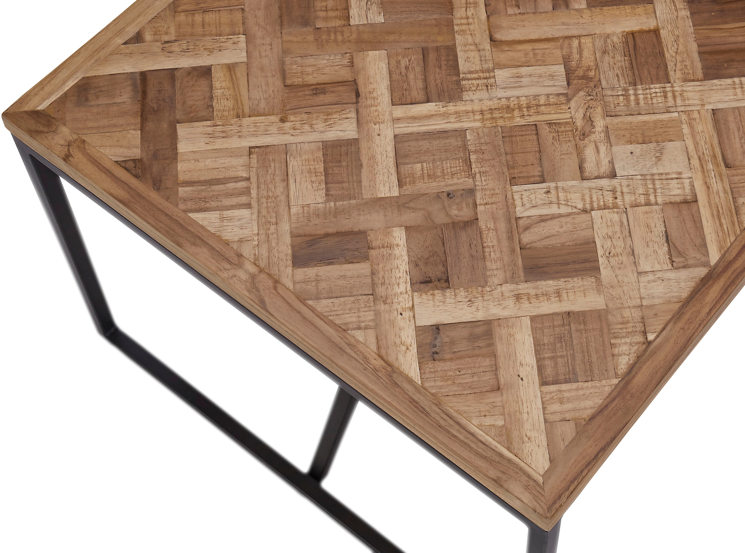 Stolkom Couchtisch »Lola«, 2-er Set Massivholz Teak recycelt mit Muster