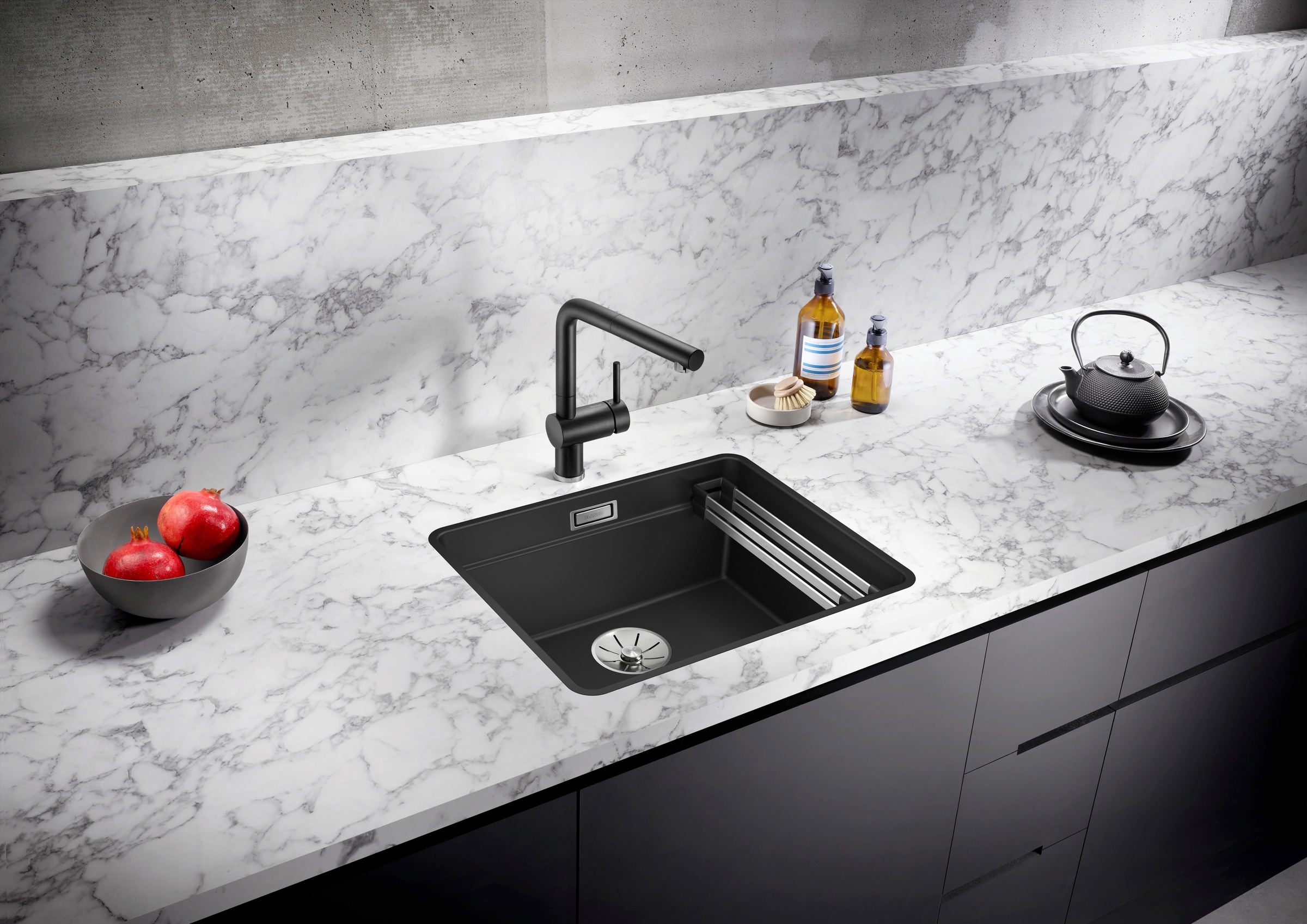 Blanco Granitspüle »ETAGON 500-F« 1 Stk. tlg. inklusive 2 Gratis ETAGON-Schienen aus Edelstahl