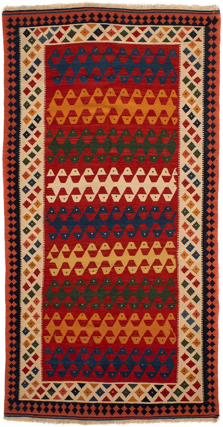 morgenland Wollteppich »Kelim - Oriental - 297 x 149 cm - dunkelrot«, recht günstig online kaufen