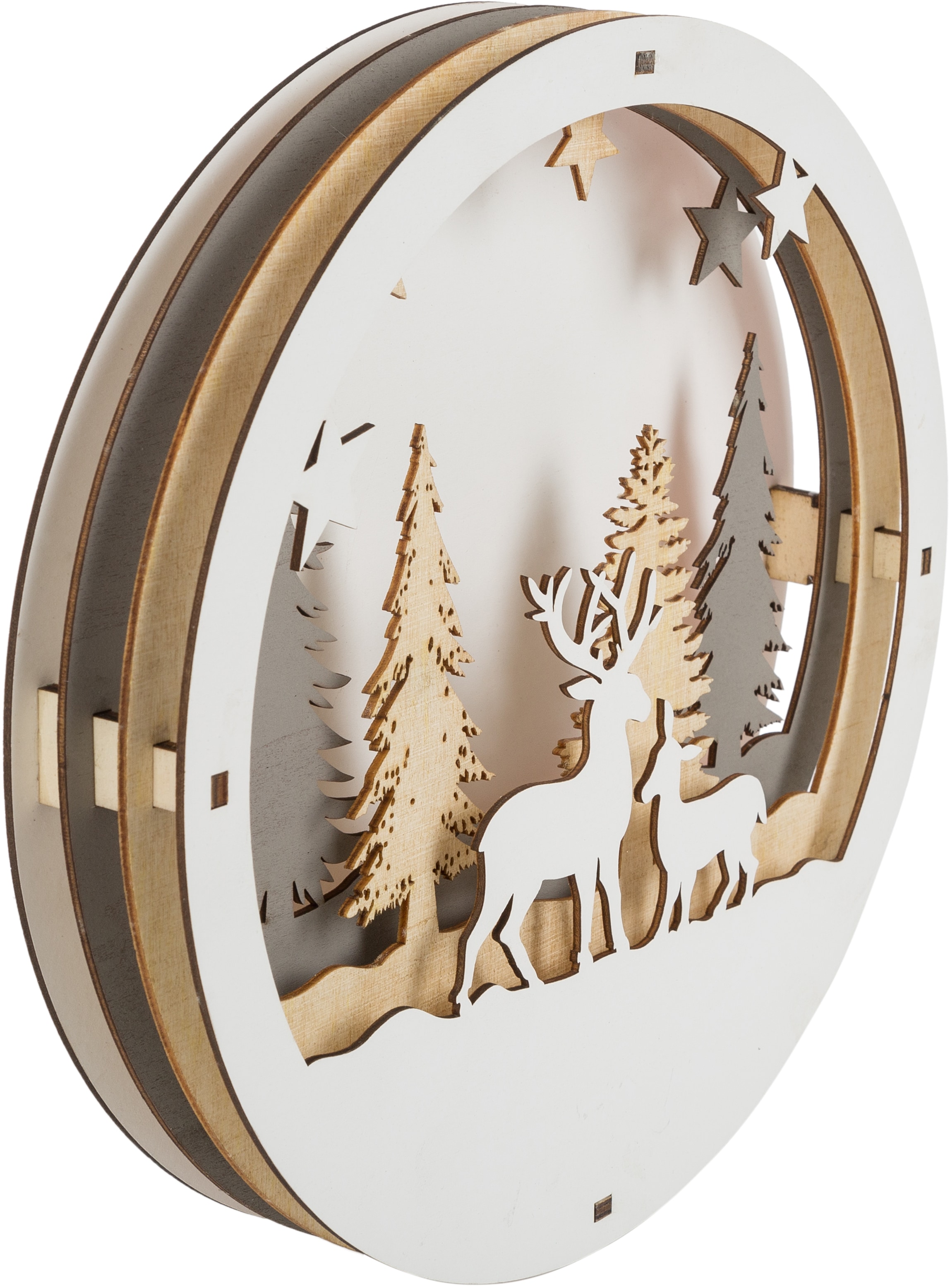 Myflair Möbel & Accessoires Weihnachtsszene »Weihnachtsdeko«, Winterszenerie, mit LED Beleuchtung, Höhe ca. 29 cm