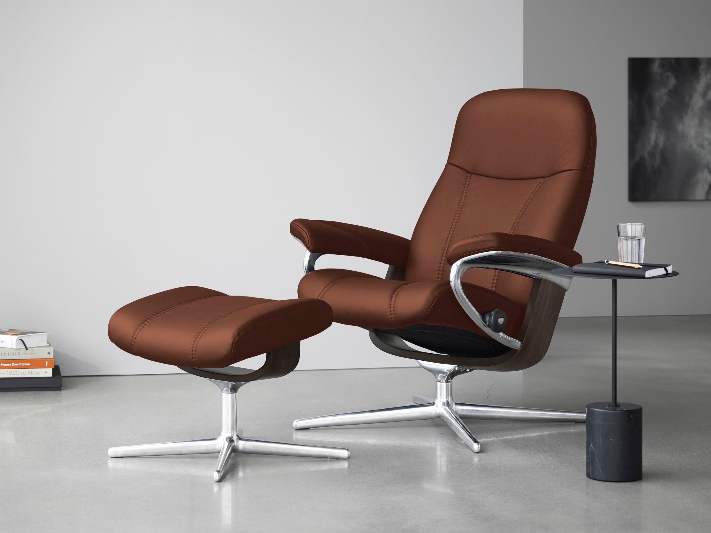 Stressless® Fußhocker »Consul«, mit Cross Base, Größe S, M & L, Holzakzent Wenge