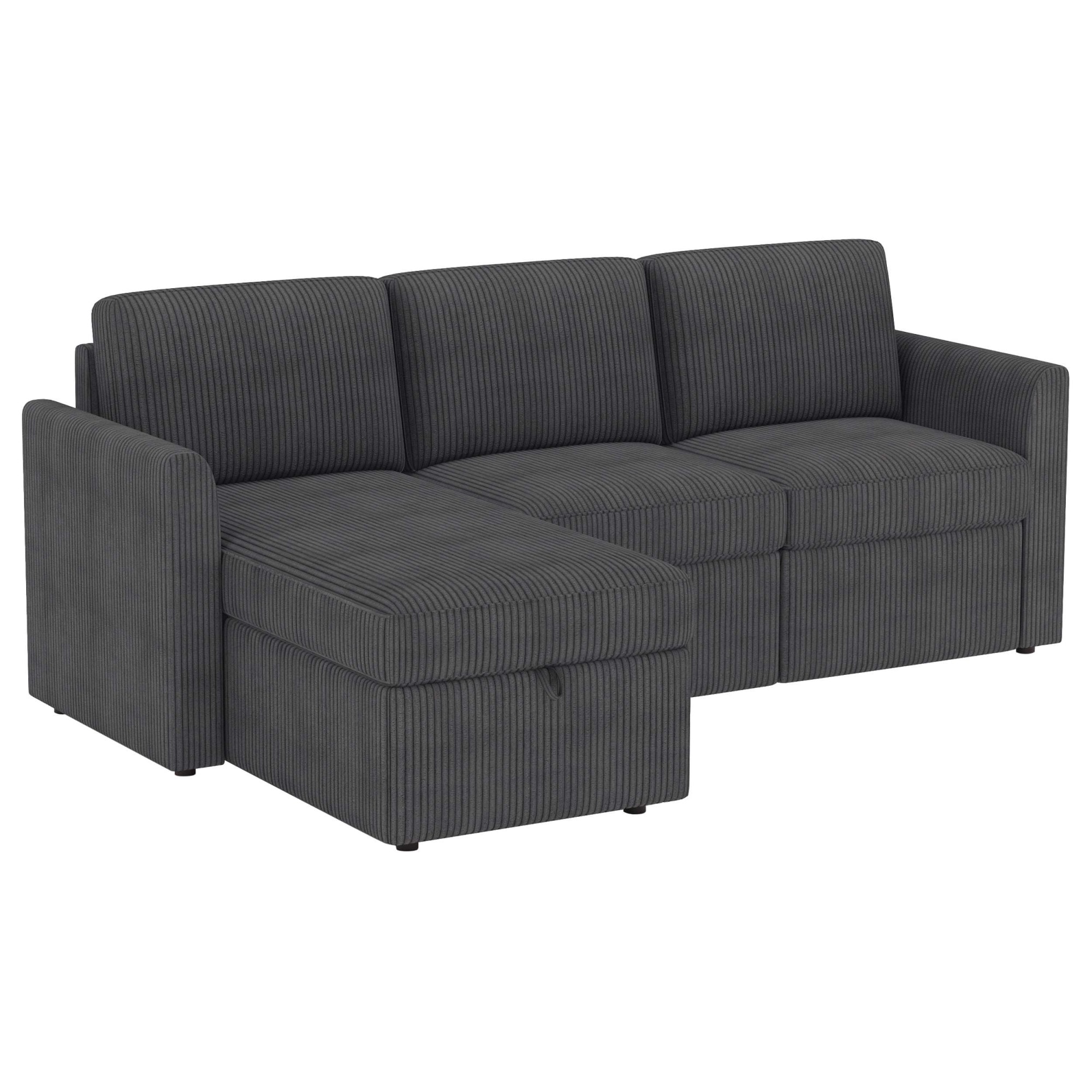 Dorel Home Ecksofa »NORDHUS, L-Form, 200 cm, Recamiere rechts/links montierbar« mit Stauraum, softer Cord-Bezug