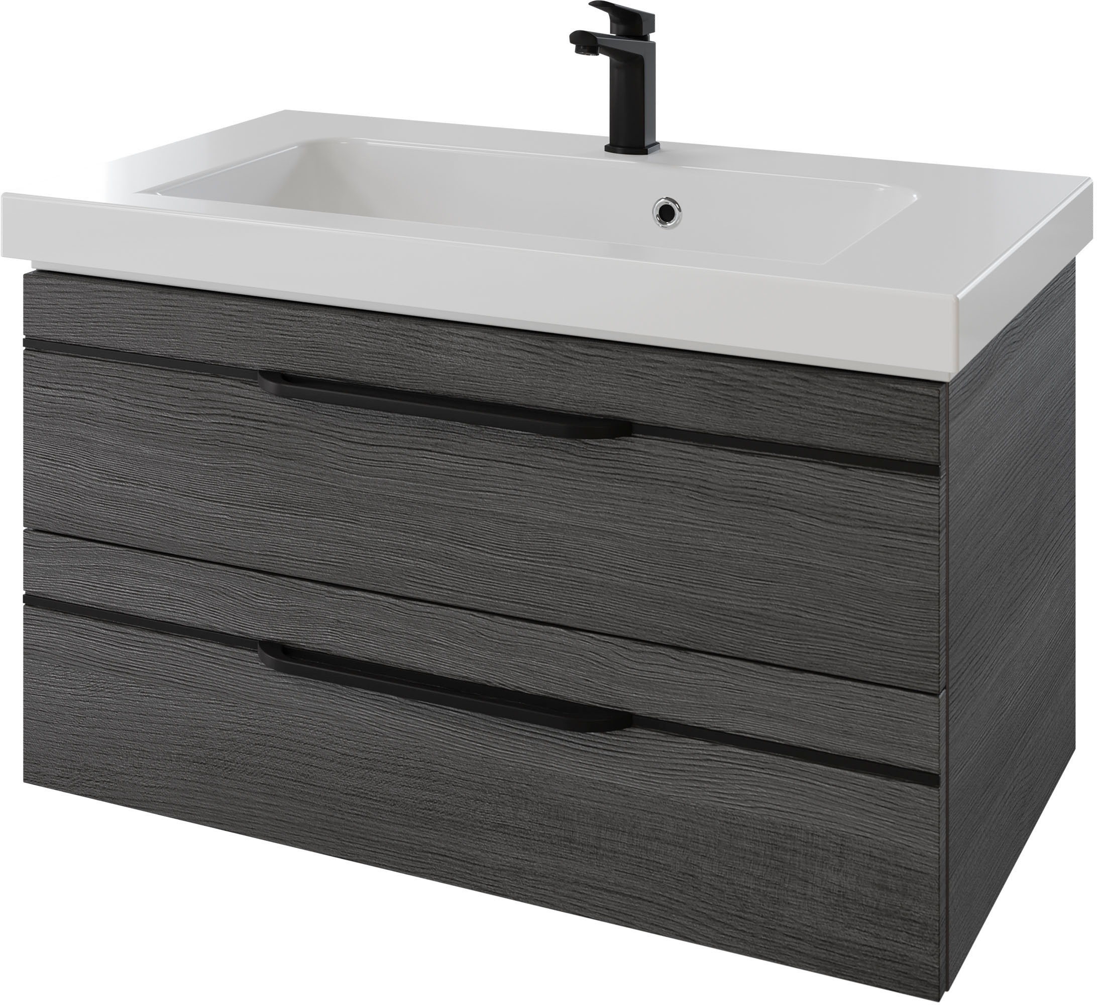 Saphir Badmöbel-Set »Balto 2-teilig Mineralmarmor-Waschtisch mit LED-Spiegel, Waschplatz«, (2 St.), 92 cm breit, mit 2 Schubladen, Badschrank inkl. Schubladendämpfer