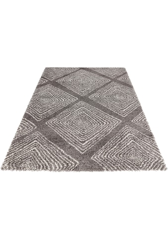 MINT RUGS Hochflor-Teppich »Wire«, rechteckig, 35 mm Höhe, Rauten Design, Scandi Look,... kaufen