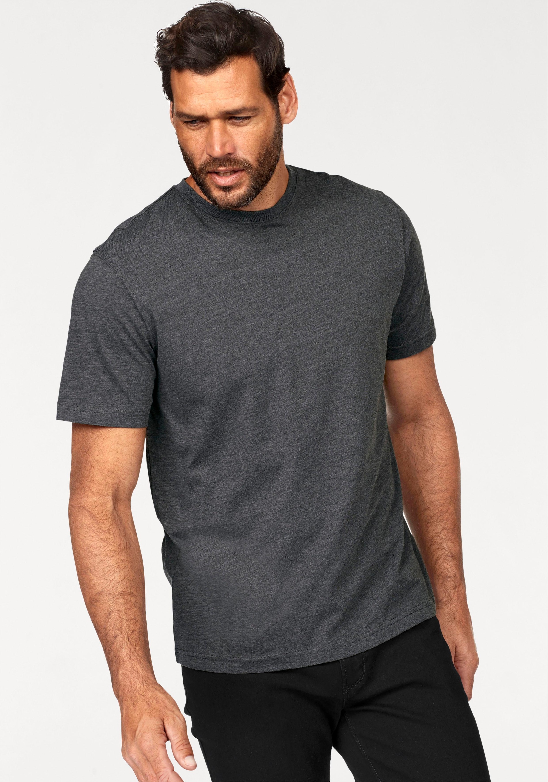 Man's World Rundhalsshirt, (2er-Pack), Kurzarm, Basic-Stil, aus Baumwollmischung, 2er-Pack