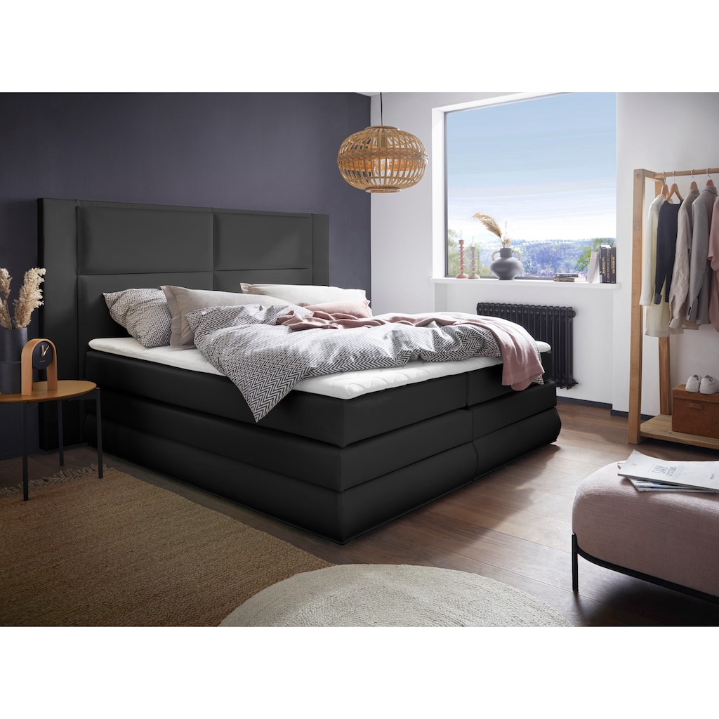 COLLECTION AB Boxspringbett Copenhagen, inklusive Bettkasten und Topper, wahlweise mit LED-Beleuchtung