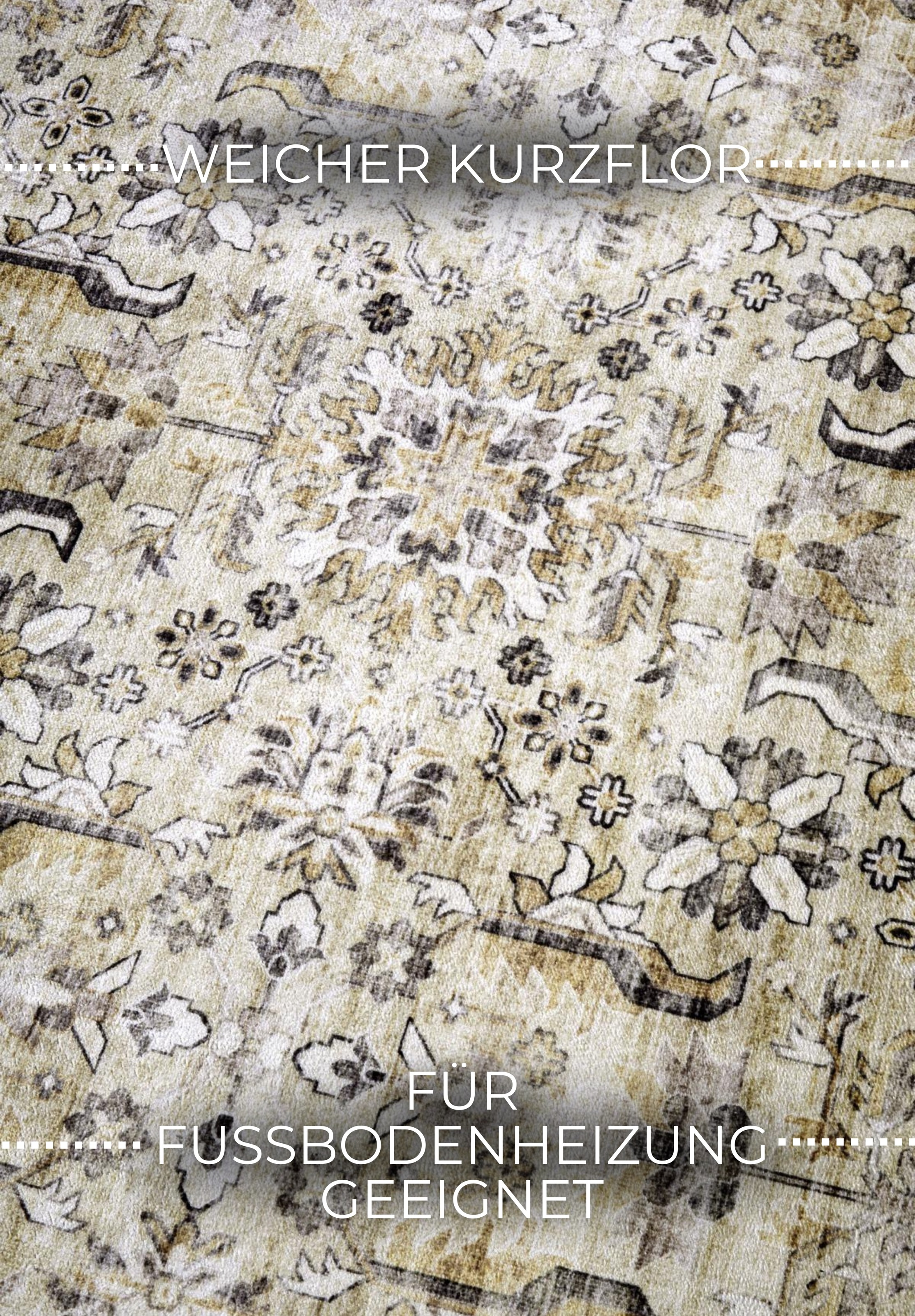 ELLE DECORATION Teppich »Saveh«, rechteckig, 5 mm Höhe, Kurzflor, Anti Rutsch, Vintage, Klassisch, Wohnzimmer, Flur