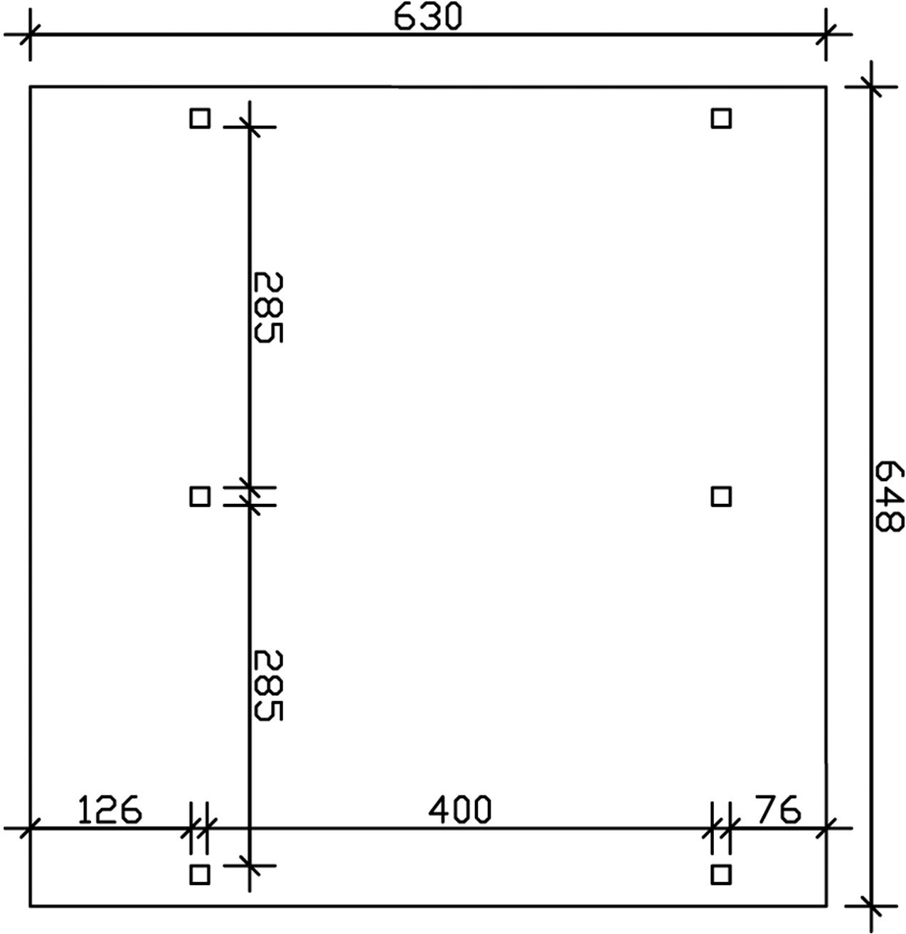 Skanholz Doppelcarport »Schwaben«, Leimholz-Fichte, 285 cm, Schiefergrau, 648x630cm