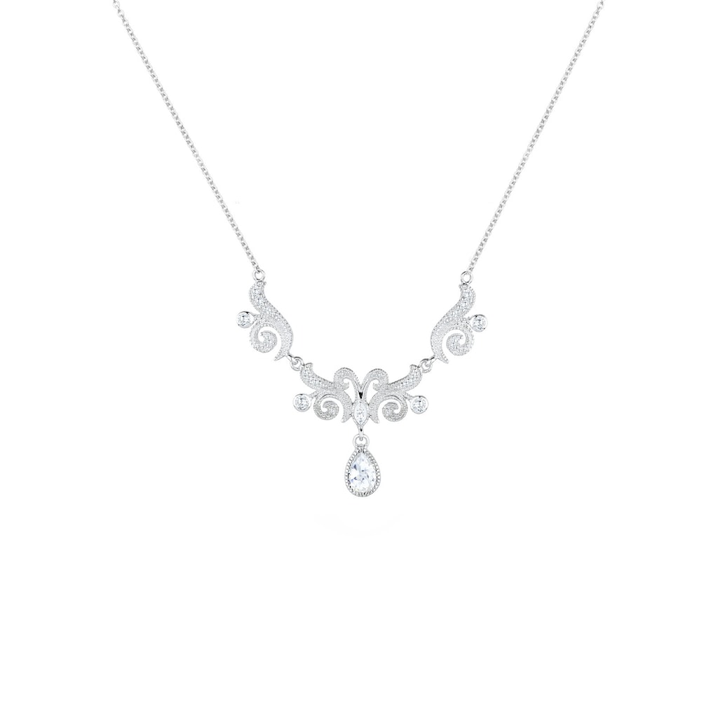 Elli Premium Collierkettchen »Collier Statementkette Zirkonia 925 Silber«