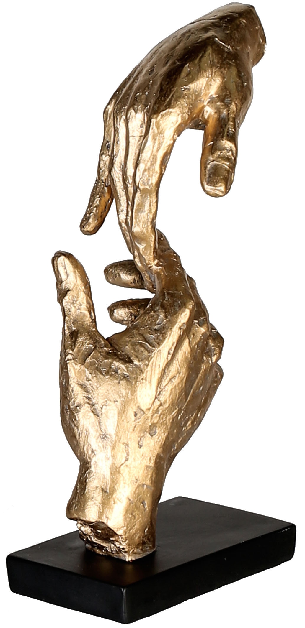Casablanca by Gilde Dekofigur »Skulptur Two Hands, gold/schwarz«, (1 St.),  Dekoobjekt, Höhe 29, Hände, mit Spruchanhänger, Wohnzimmer auf Rechnung  kaufen