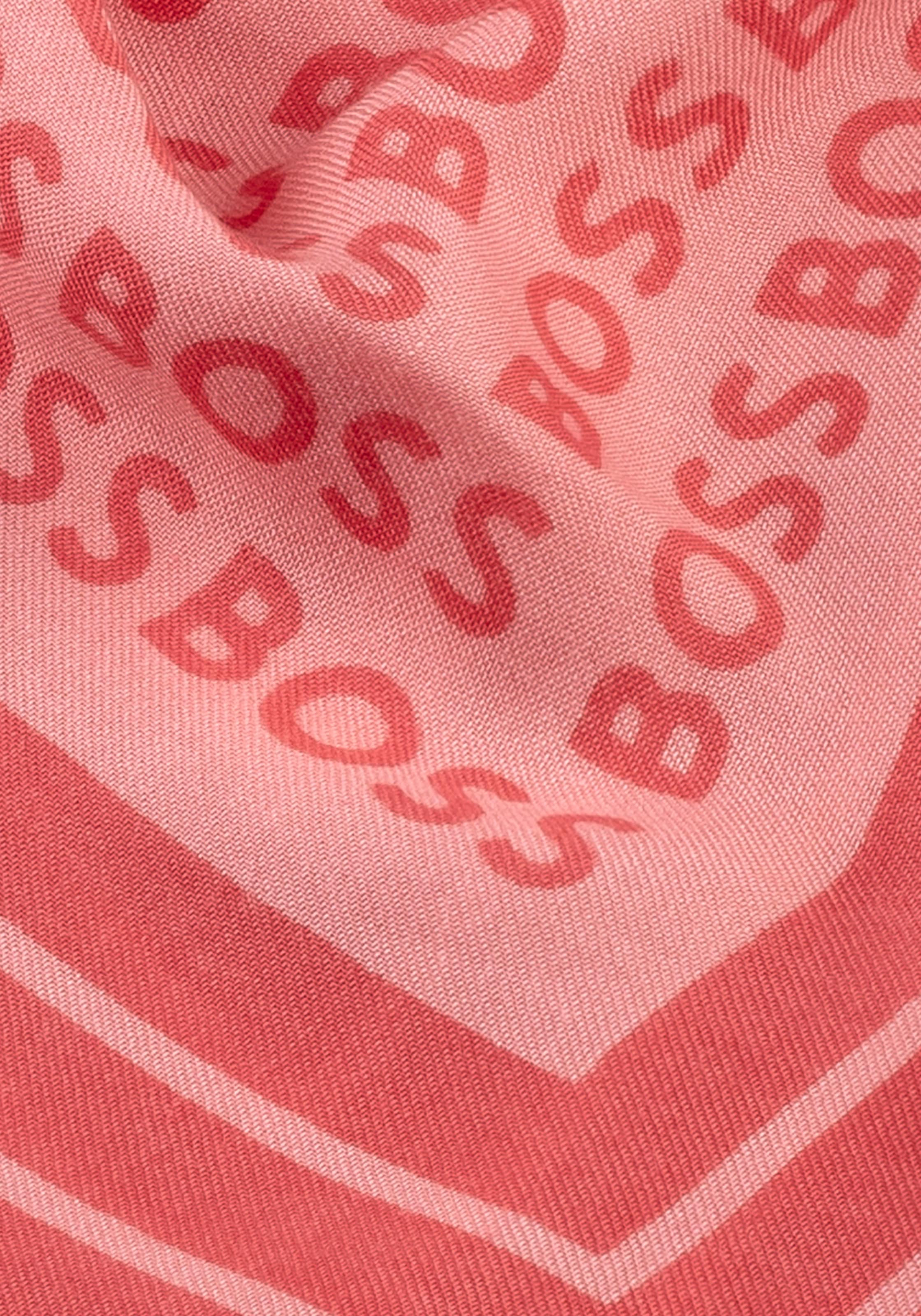 BOSS Schal »Laik 120*120«, mit BOSS-Logoschriftzügen, rundum kleine Fransen