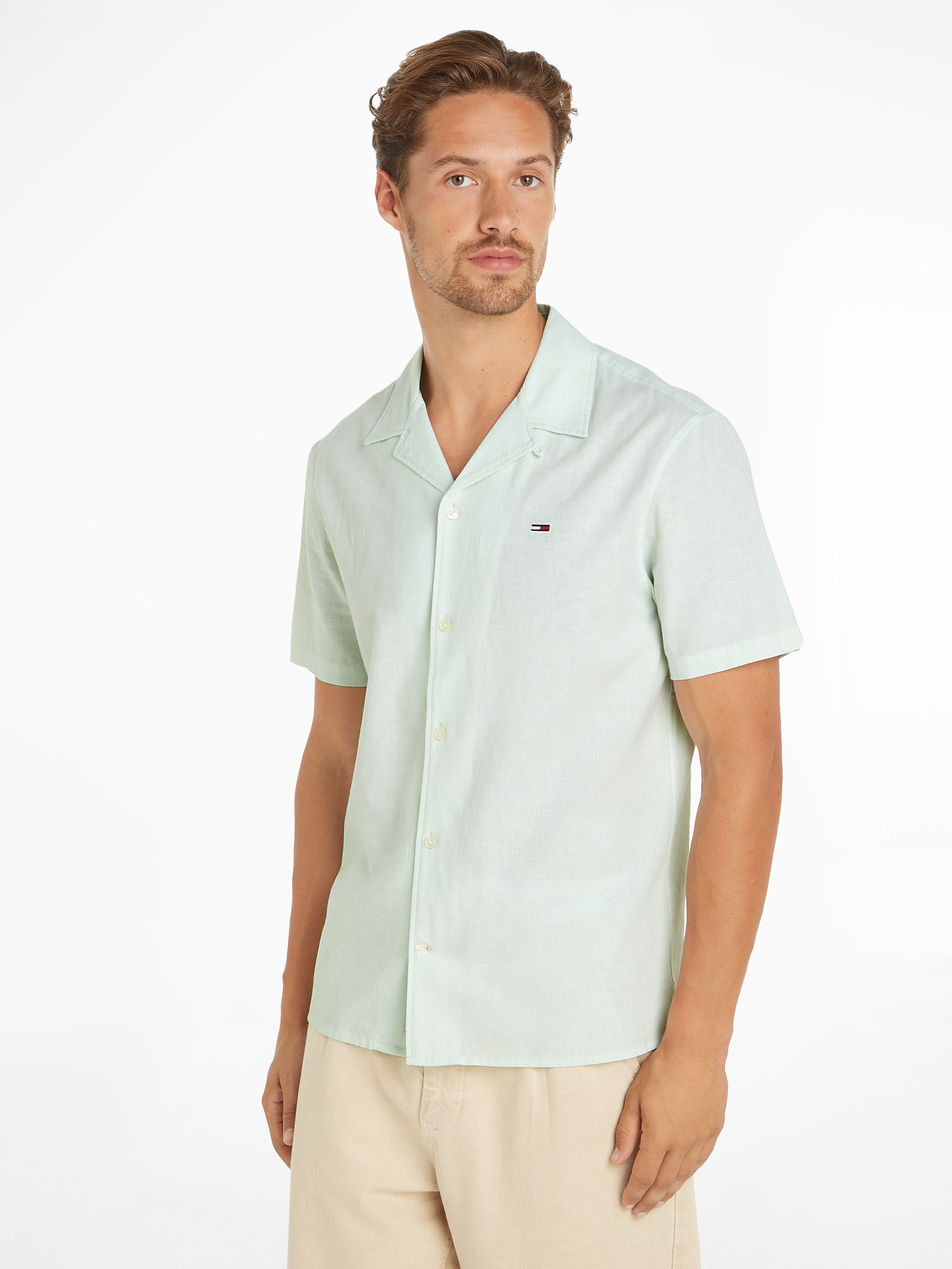 Tommy Jeans Kurzarmhemd »TJM LINEN BLEND CAMP SHIRT EXT«