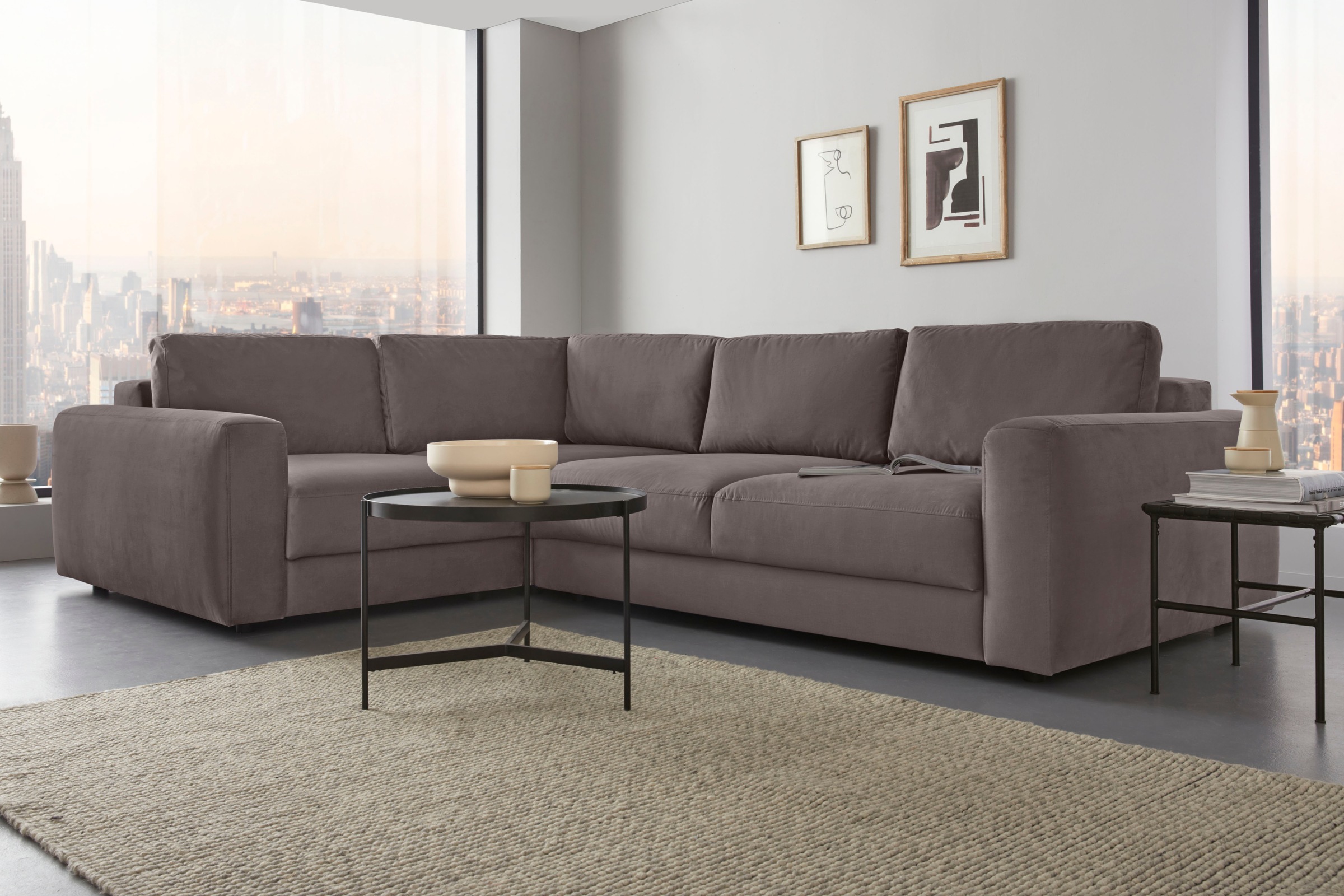 Home affaire Ecksofa »Bloomfield, Breite 304cm, Mega Polsterecke mit viel P günstig online kaufen