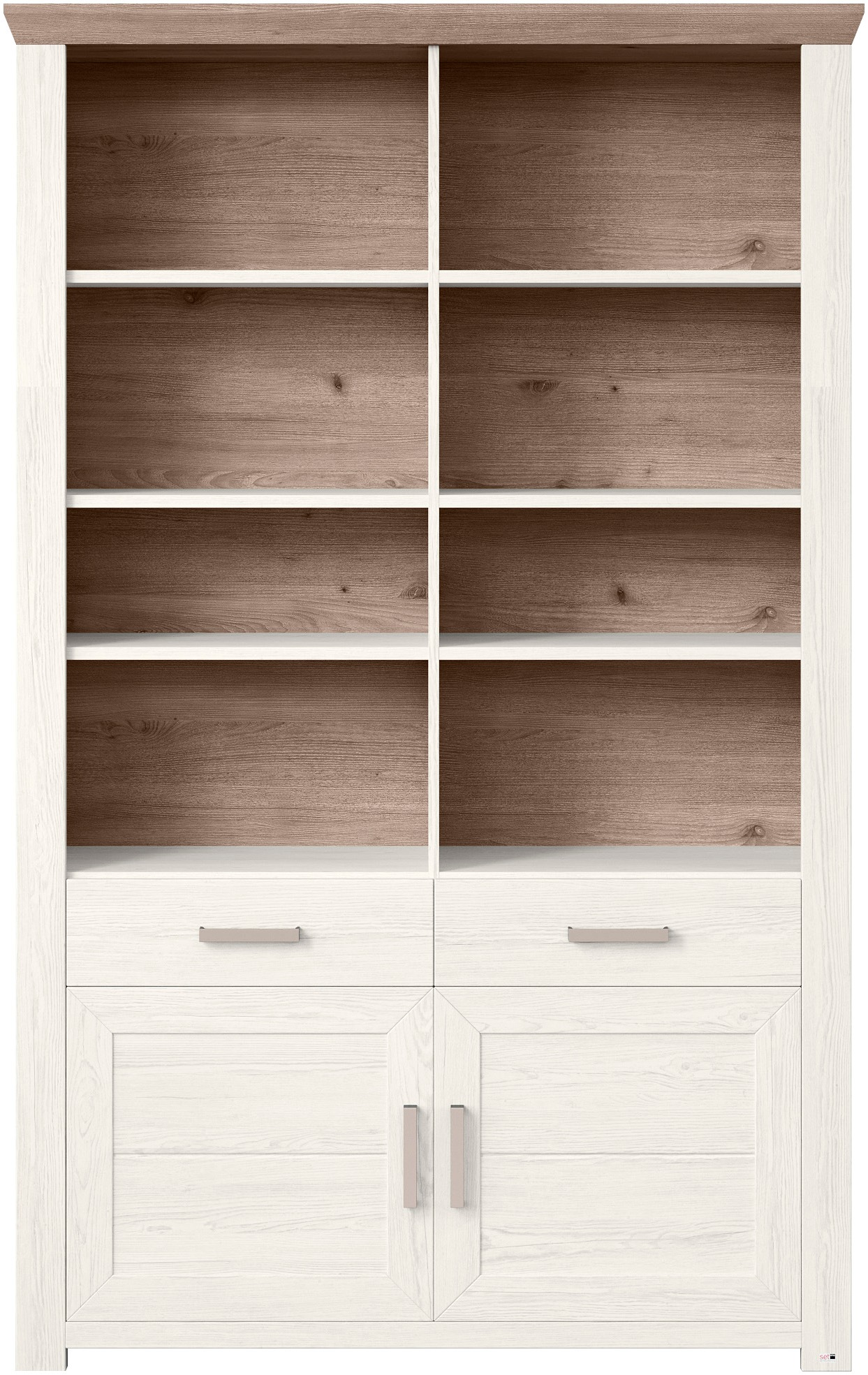set one by Musterring Aktenregal »York«, offenes Design, wahlweise mit Beleuchtung, 3 Farben, Breite 129 cm
