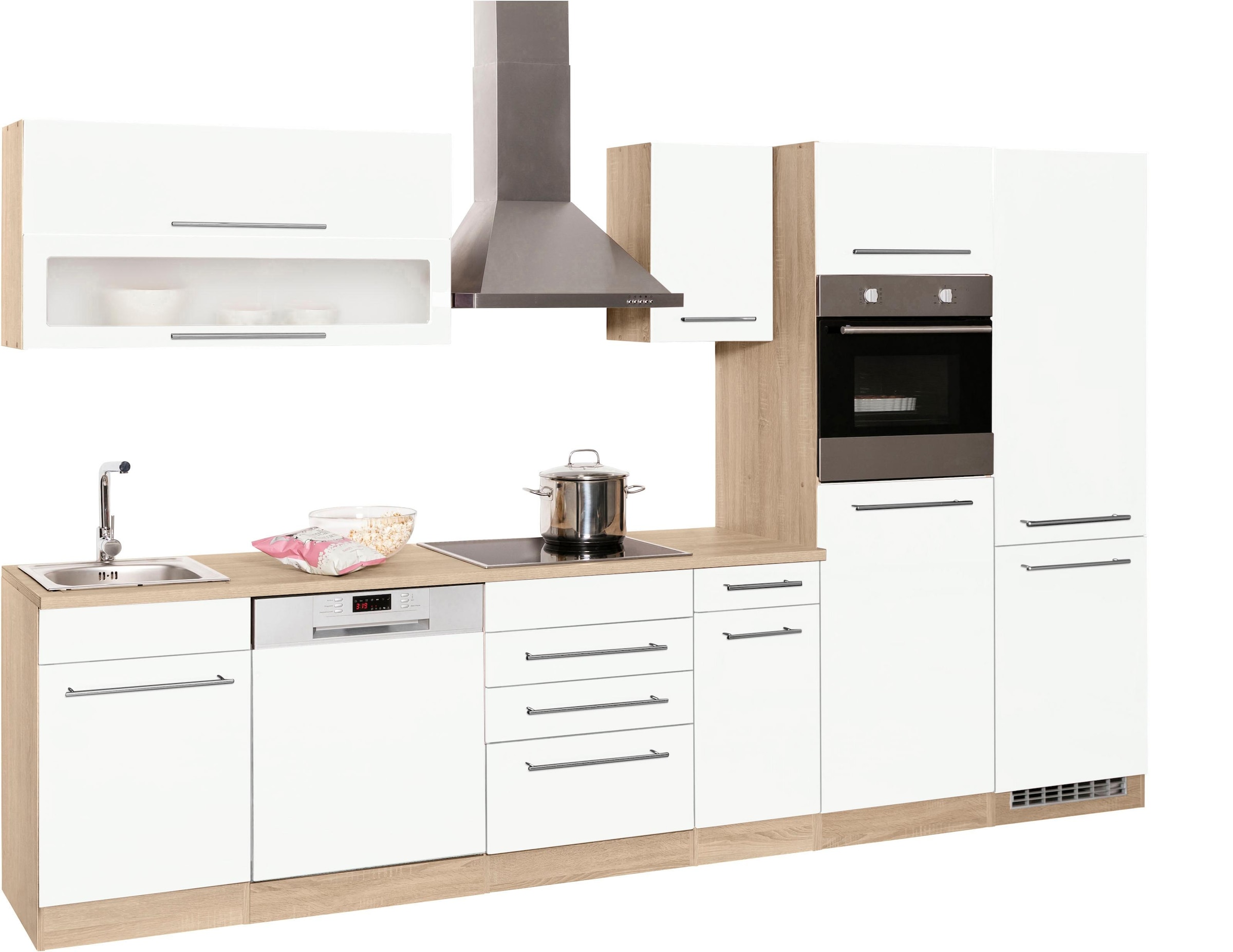 KOCHSTATION Küchenzeile »KS-Eton« mit E-Geräten, Breite 330 cm