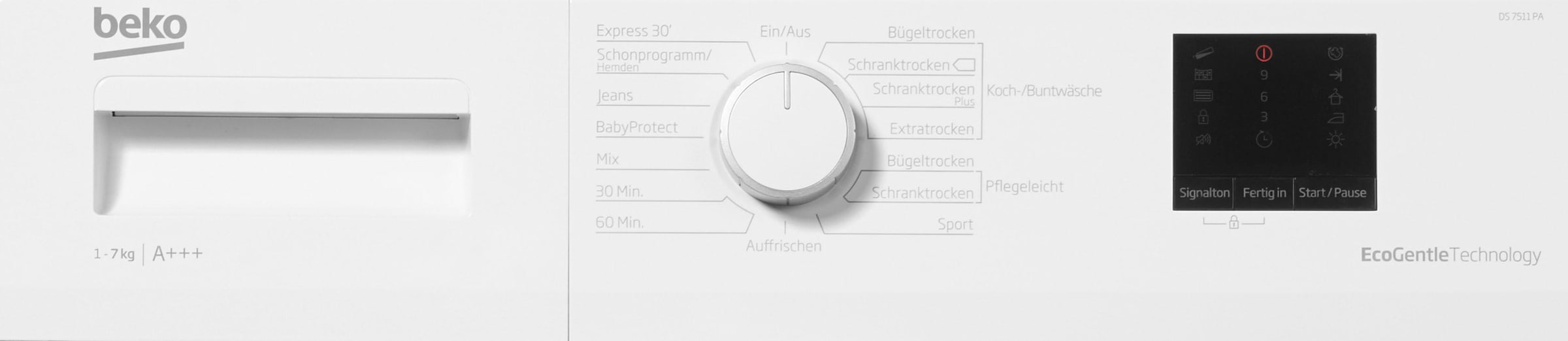 BEKO Wärmepumpentrockner »DS7511PA«, 7 kg, Knitterschutz, Startzeitvorwahl, EcoGentle