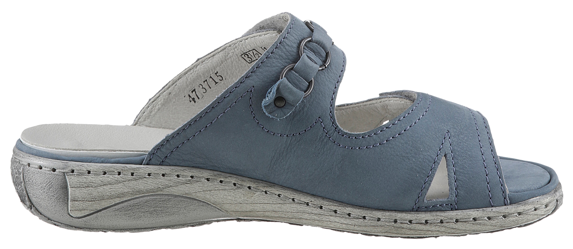 Waldläufer Pantolette »GARDA«, Keilabsatz, Sommerschuh, Schlappen mit Schmuckapplikation, Weite G