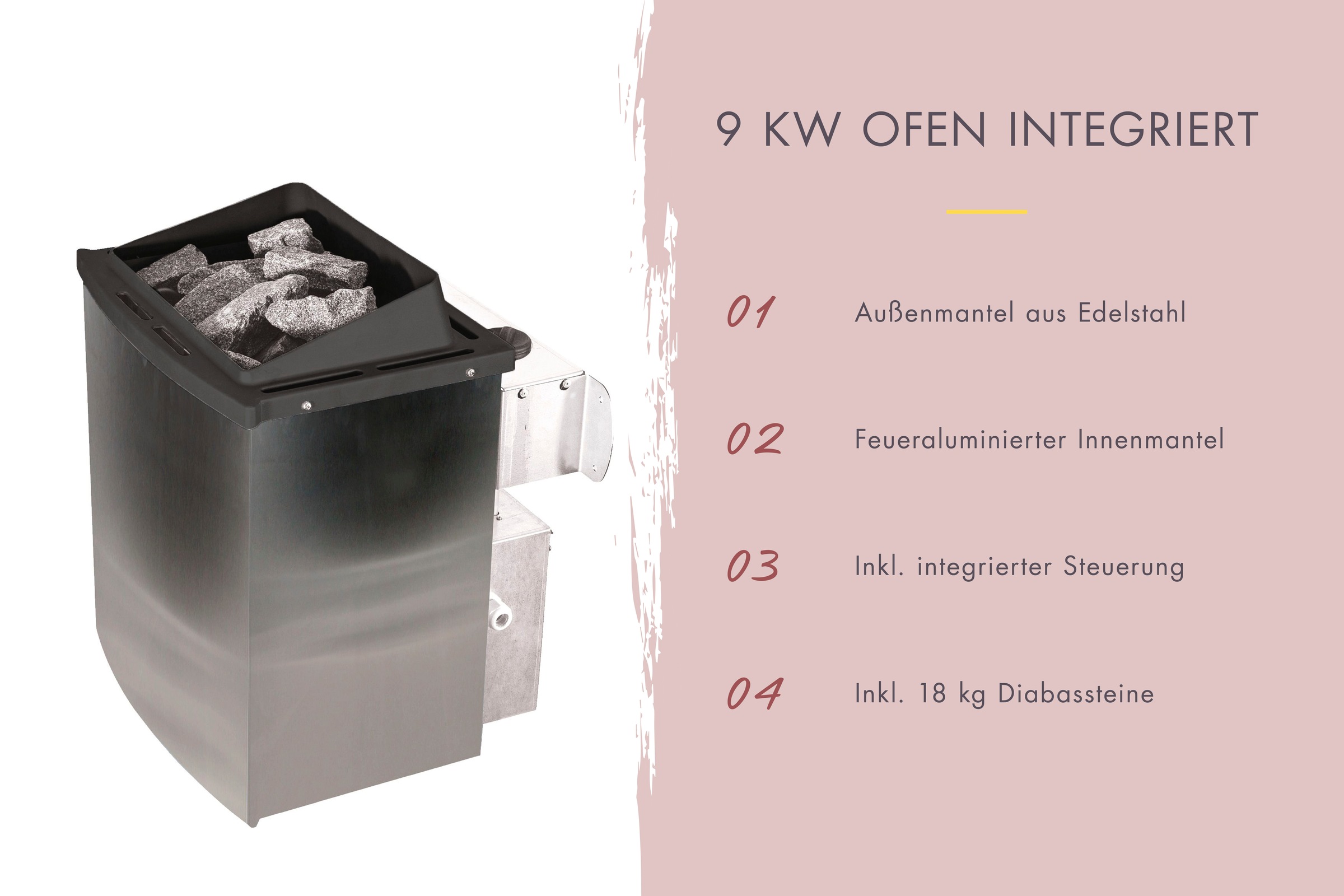 Karibu Sauna »Menja« Set, 9-kW-Ofen mit integrierter Steuerung günstig online kaufen