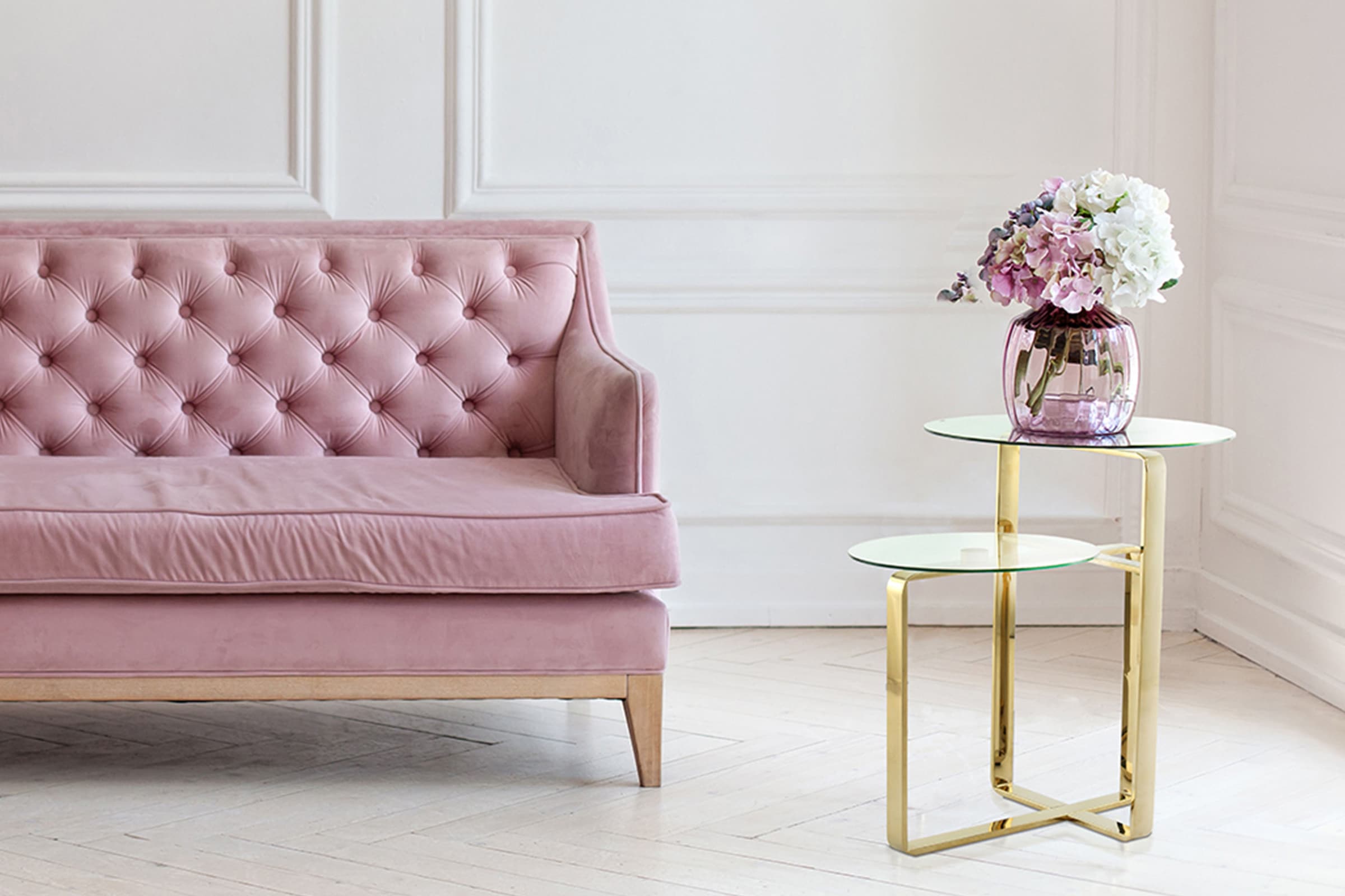 KAYOOM Beistelltisch »Catrice 125, Ausgefallenes Gestell aus stabilem Edelstahl« 1 Stk. tlg. ausgefallenes Gestelldesign aus Edelstahl, zwei...