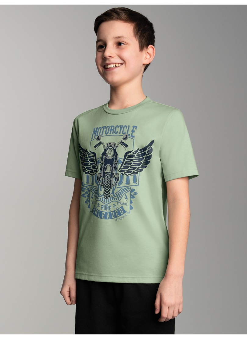 Trigema T-Shirt »TRIGEMA T-Shirt mit großem Motorrad-Printmotiv«, (1 tlg.)